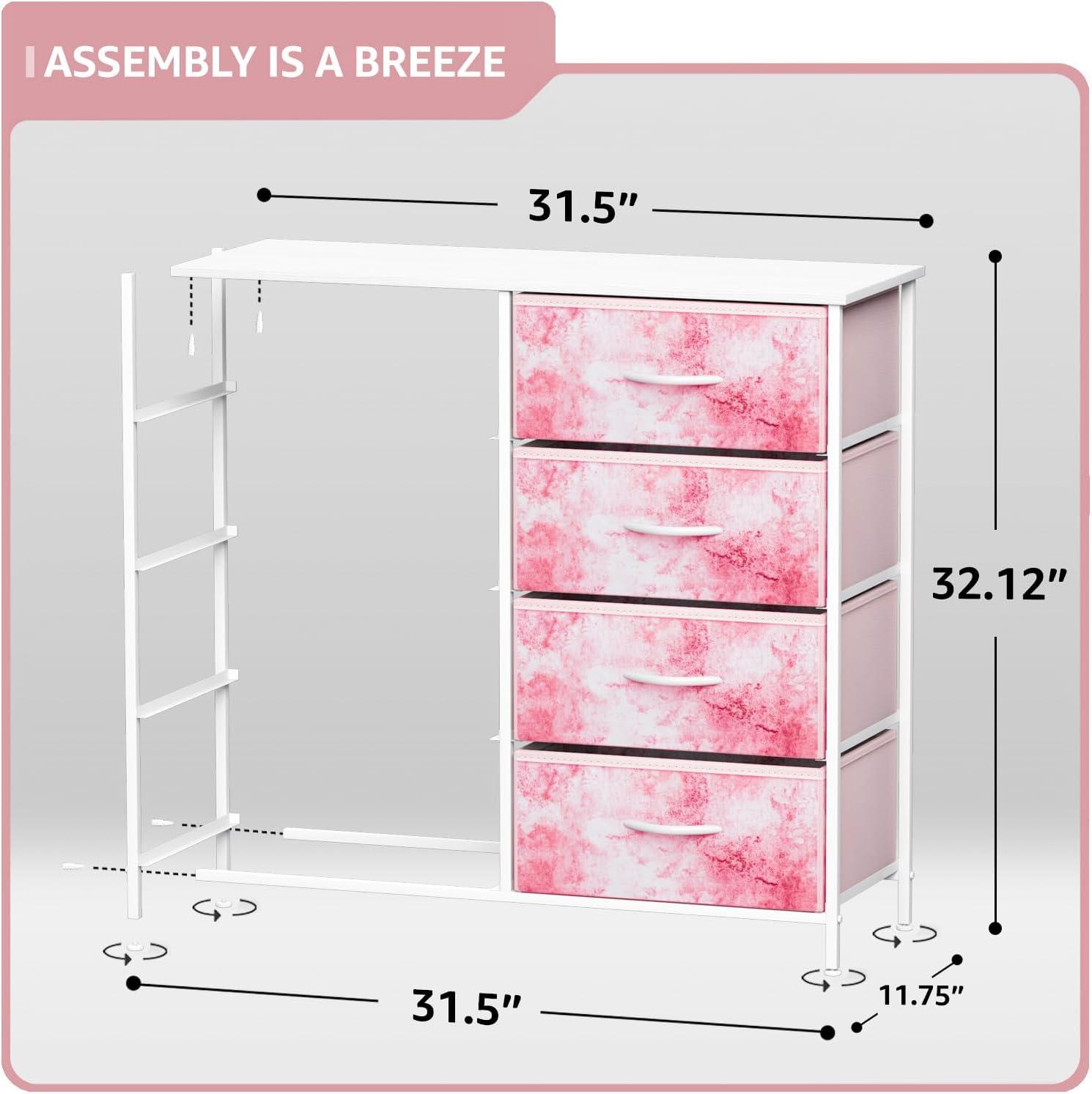 Sorbus Extra Wide Dresser Organizer With 8 Drawers - Tie Dye Pink