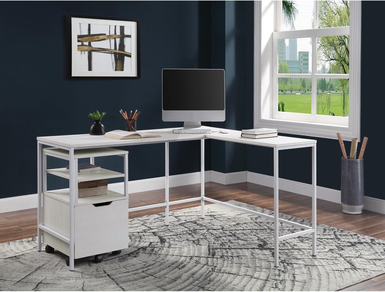 American Furniture Classics  30 x 56 x 48 in. OS Home & Office Furniture L Workcenter, White Oak