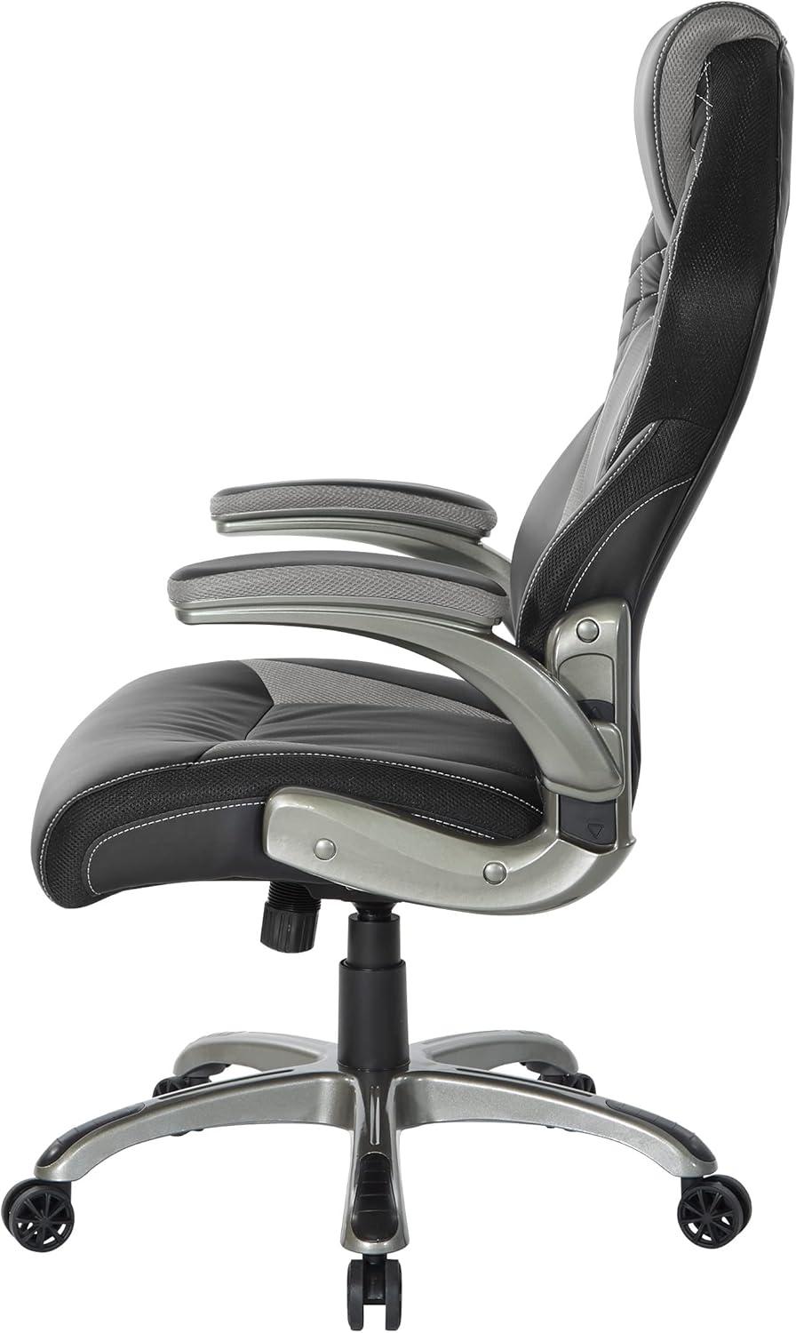 Oversite 32" Black and Grey Faux Leather Gaming Chair