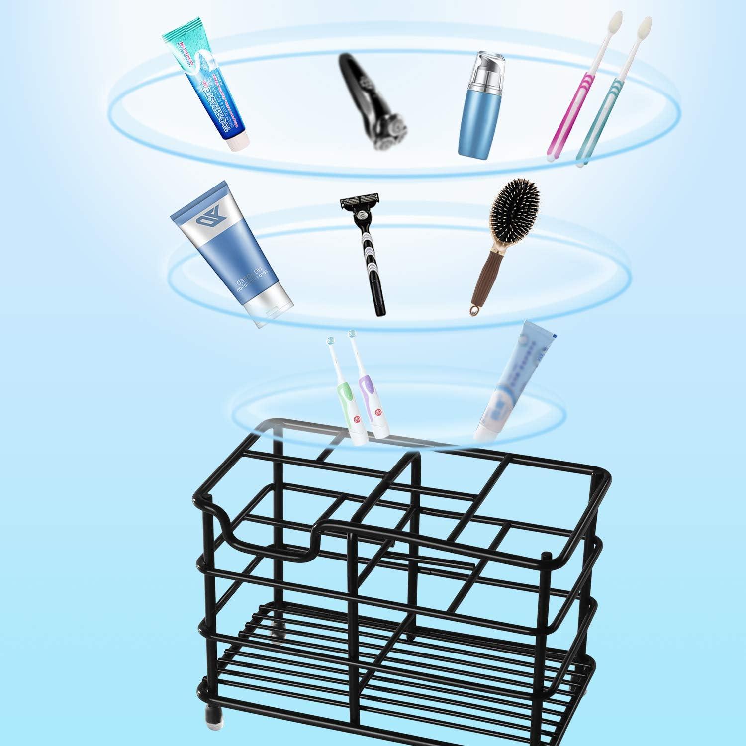 HYRIXDIRECT Toothbrush Holders for Bathrooms Stainless Steel Rustproof Toothbrush and Toothpaste Holder Organizer Tooth Brush Storage Stand