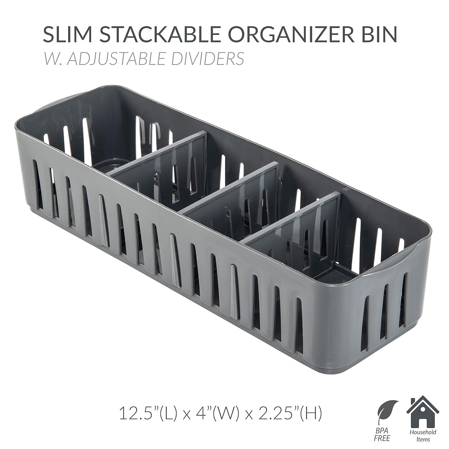 Simplify Adjustable Office Drawer Organizer (Set of 4)
