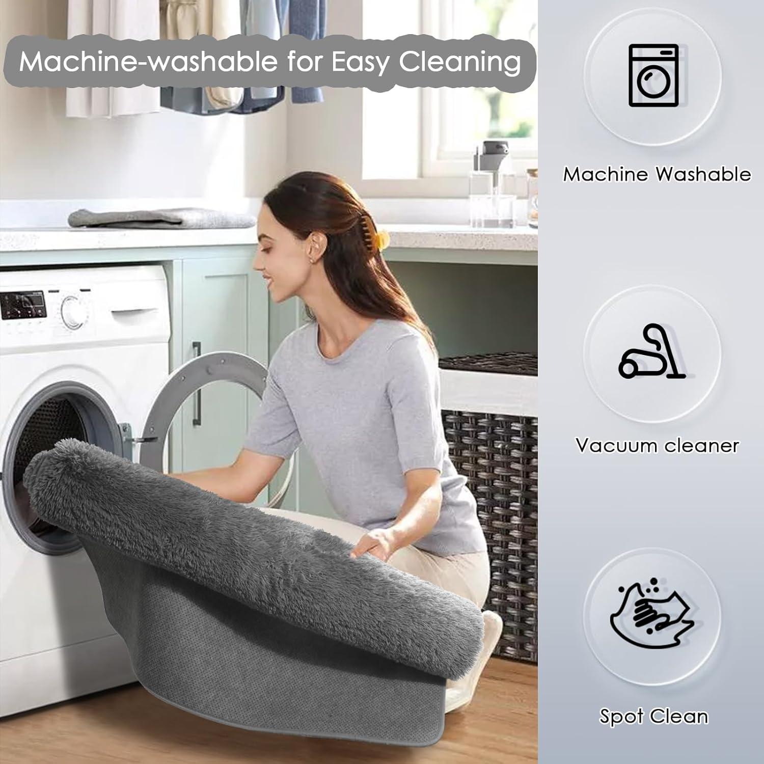 Amdrebio Grey Modern Large Living Room Rugs 6x9, Fluffy Area Rug for Bedroom, Shaggy Indoor Carpet for Kids Room Decor, Fuzzy Big Carpets for Playroom, Plush Thick Farmhouse Rugs, Soft Shag Fur Rug