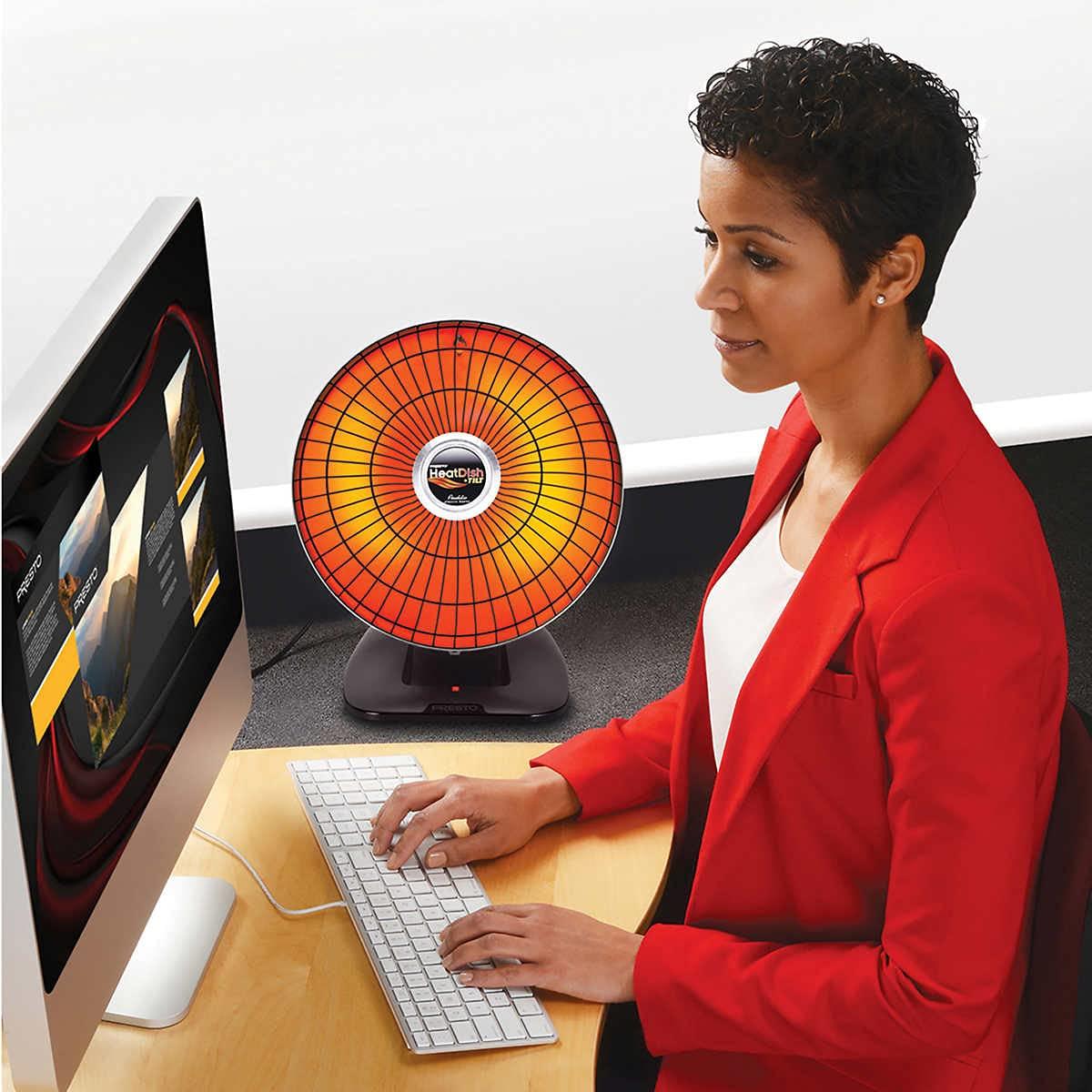 SGCoffee Heatdish Black 1500W Electric Parabolic Heater