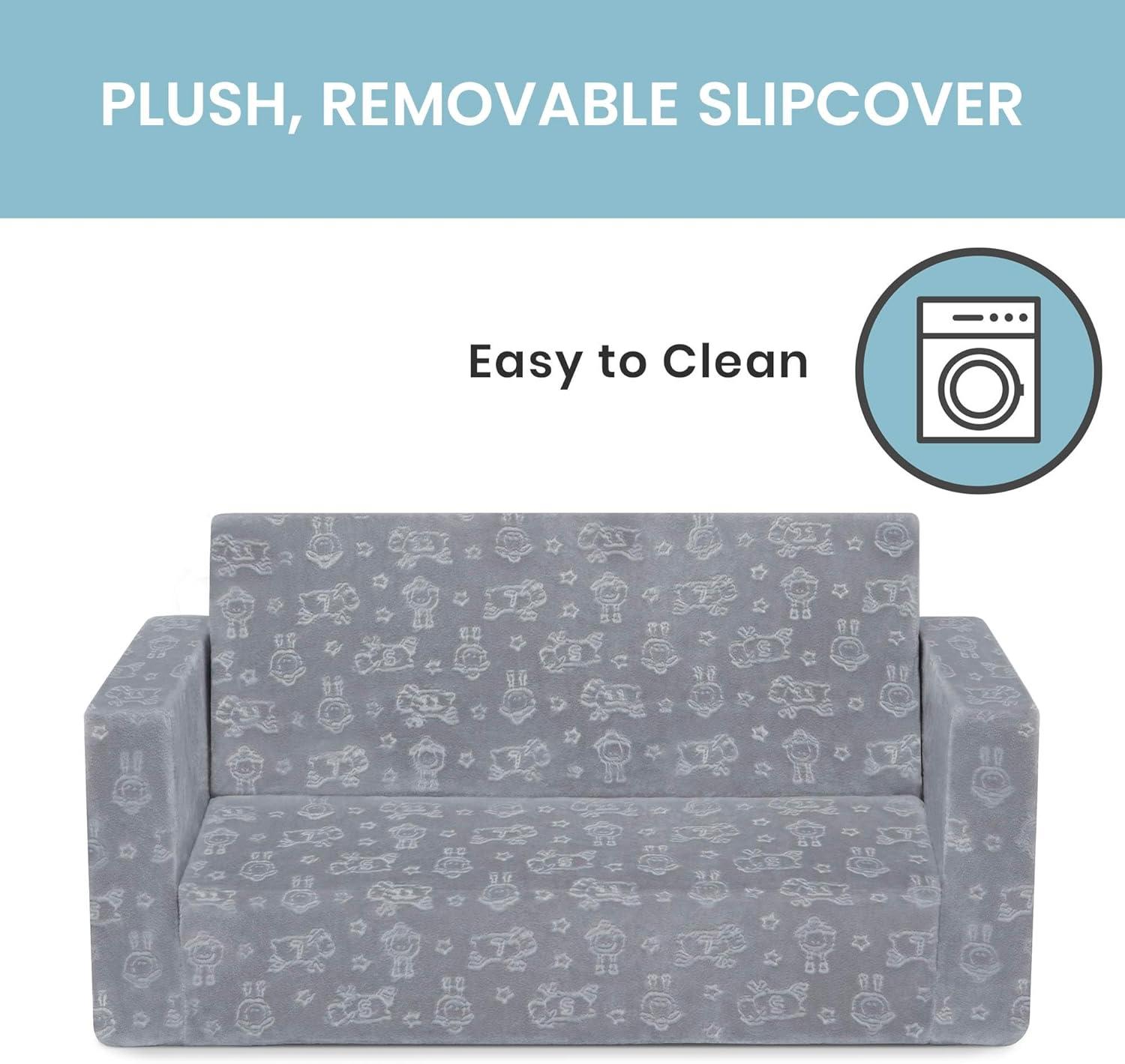 Serta Perfect Sleeper Extra Wide Comfy 2-in-1 Convertible Sofa to Lounger - Gray