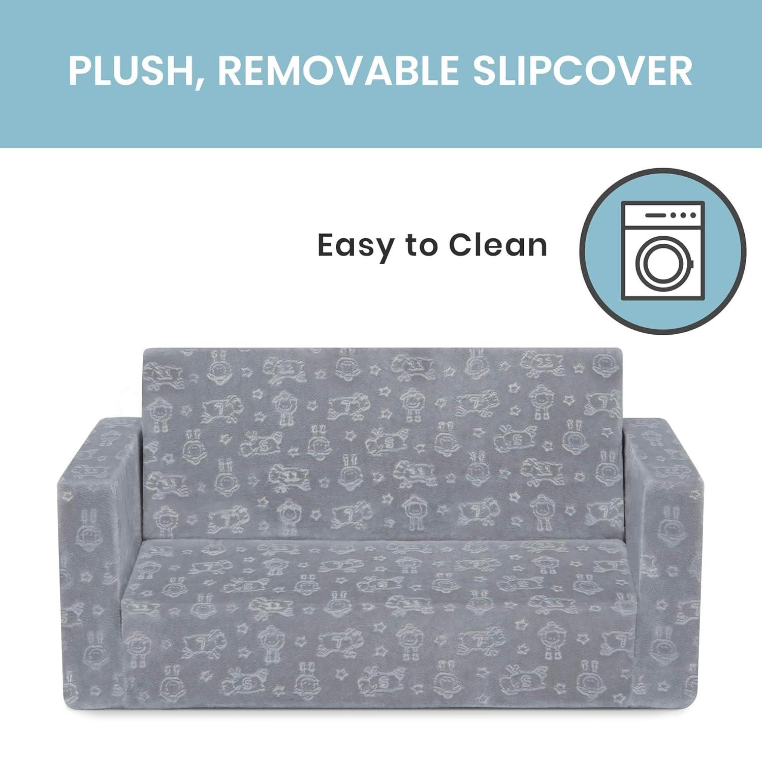 Serta Perfect Sleeper Extra Wide Comfy 2-in-1 Convertible Sofa to Lounger - Gray