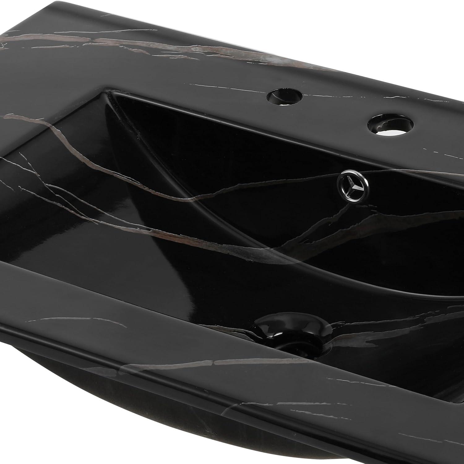 Jonathan Y Ancillary 3-Hole 30" Classic Contemporary Rectangular Ceramic Single Sink Basin Vanity Top