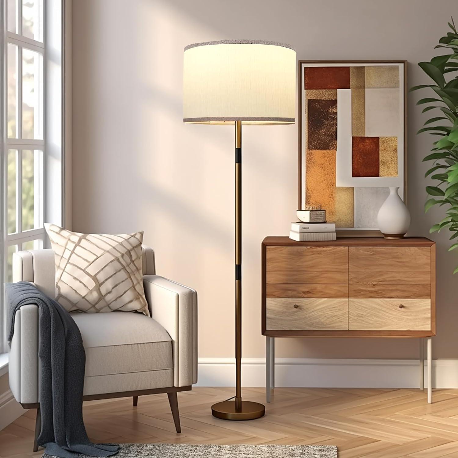 Lamp Shades Set of 2, Drum Lamp Shades for Table Lamps 11.6" Top x 12.6" Bottom x 9.8" High (Spider Fitter), Natural Linen Medium Lampshades for Floor Lamps Bedside Lamps, Beige