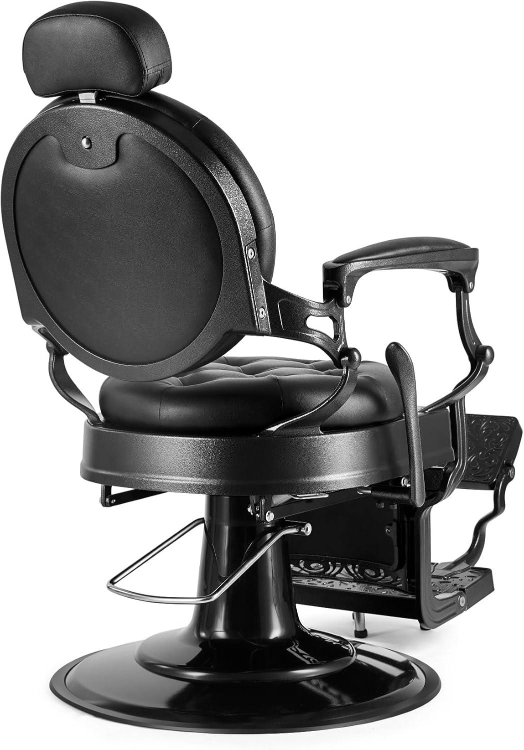 OmySalon Vintage Barber Chair All Purpose Heavy Duty, Hydraulic Recline Salon Beauty Styling Chair Retro, 360 Degree Swivel for Hair Stylist Tattoo