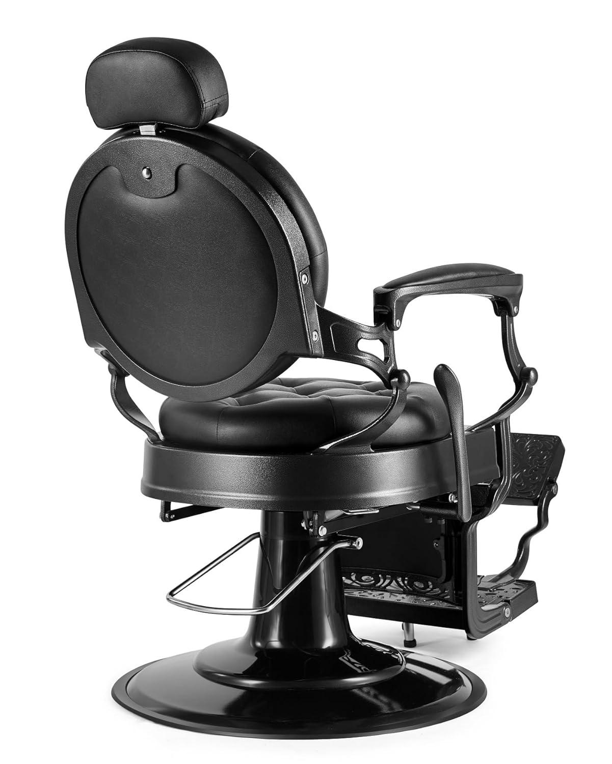 OmySalon Vintage Barber Chair All Purpose Heavy Duty, Hydraulic Recline Salon Beauty Styling Chair Retro, 360 Degree Swivel for Hair Stylist Tattoo