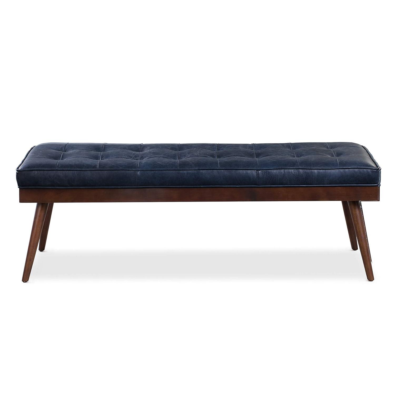 Athan Full-Grain Italian Genuine Leather Bench
