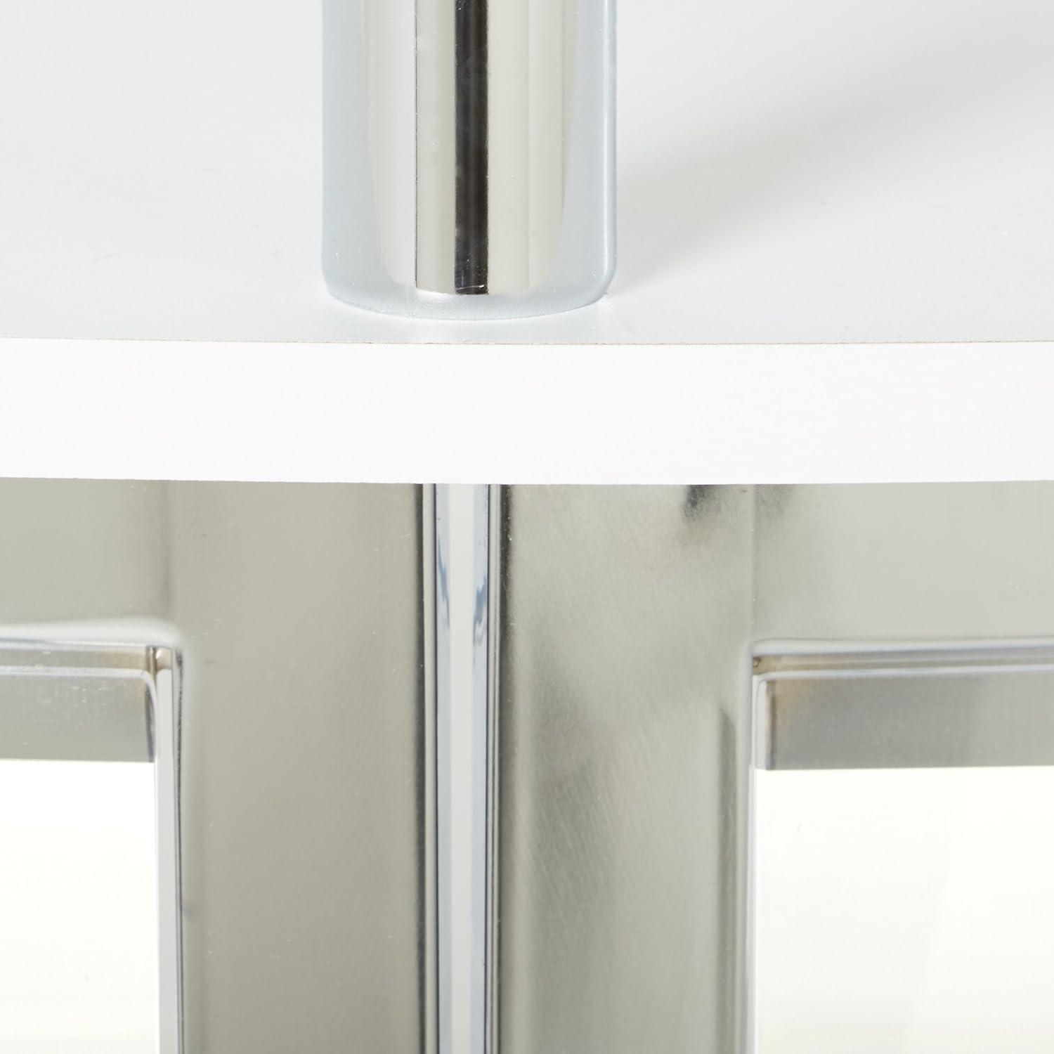 Coaster Amarillo Modern 2 Tier Home Bar Cabinet White/Chrome