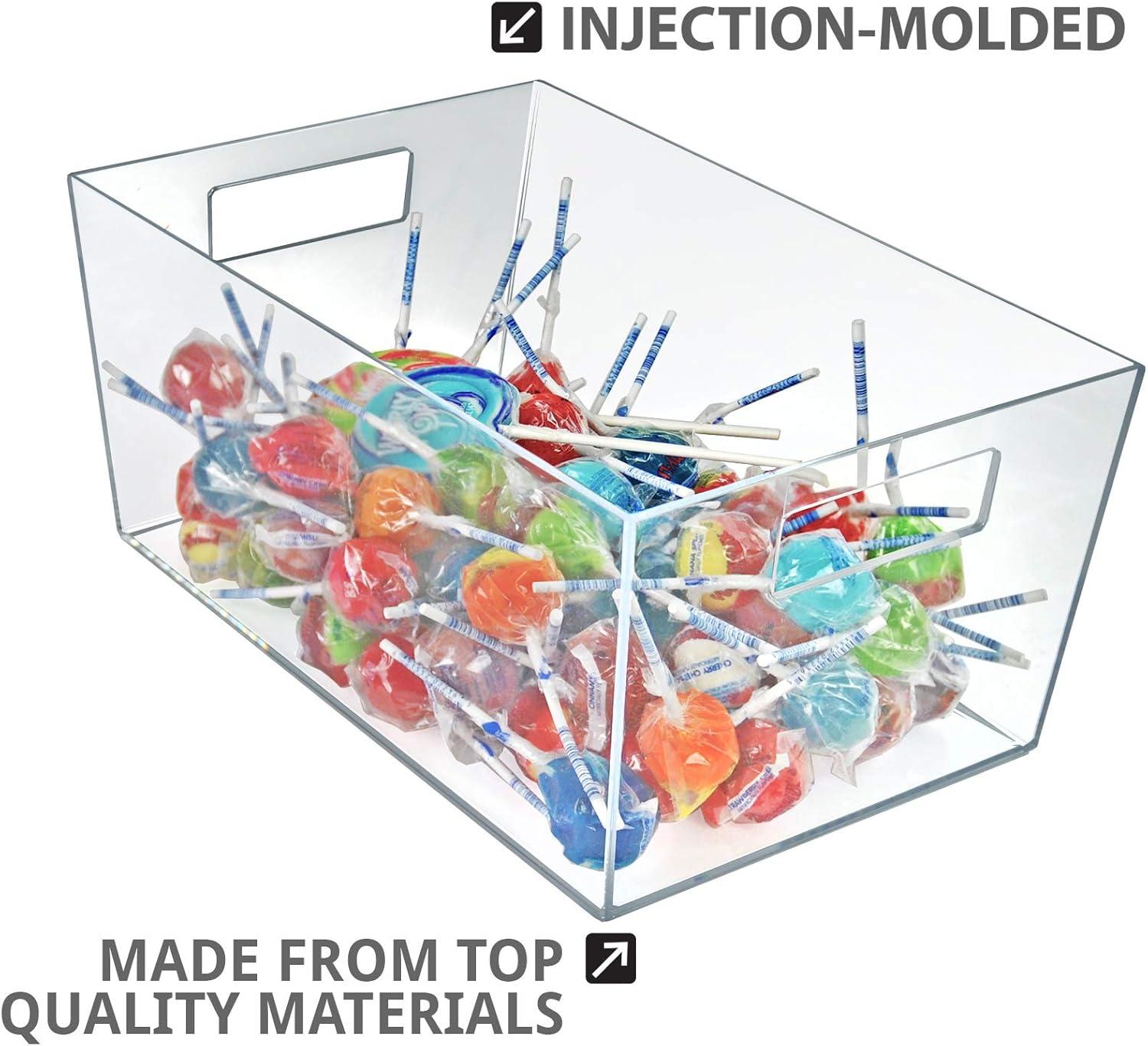 Azar Displays X-Large Organizer Storage Tote Bin with Handle 13"W x 9.5"D x 6.5"H, 4-Pack (Set of 4)