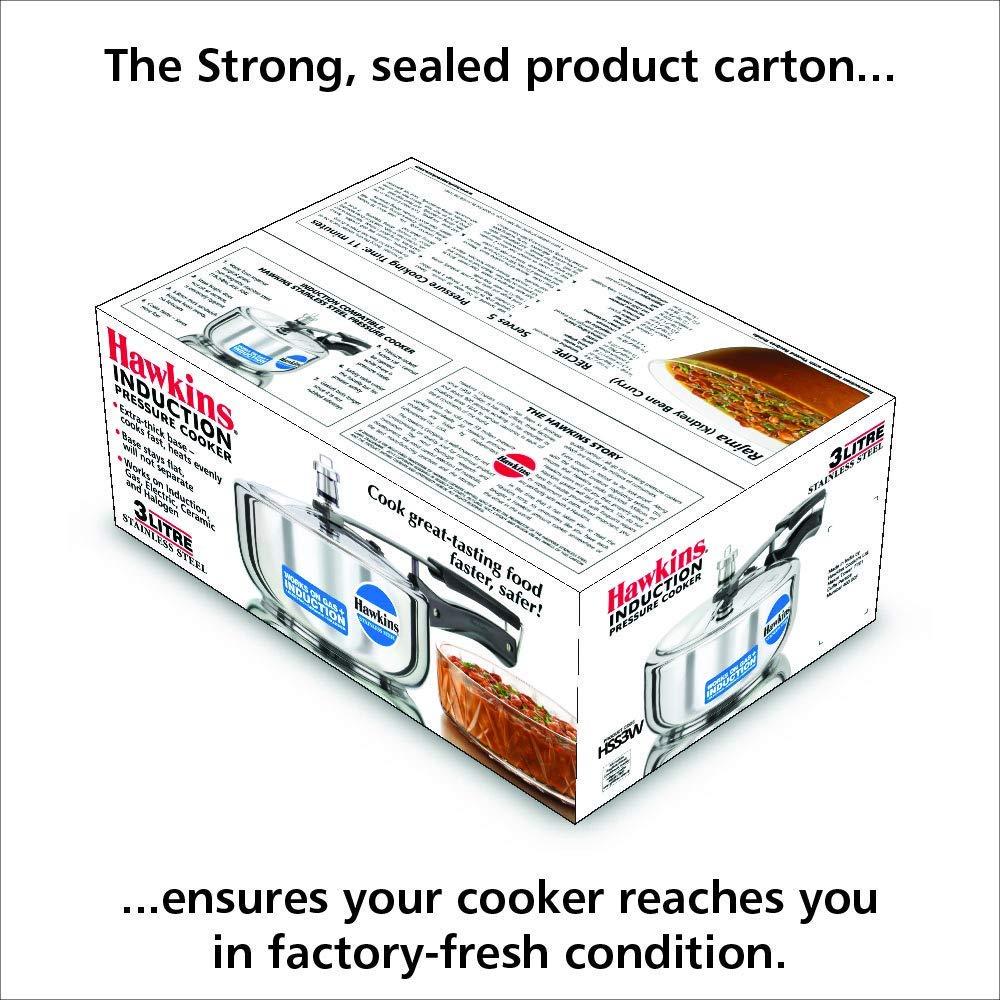 Hawkins B60 Pressure Cooker, 3 L, Silver