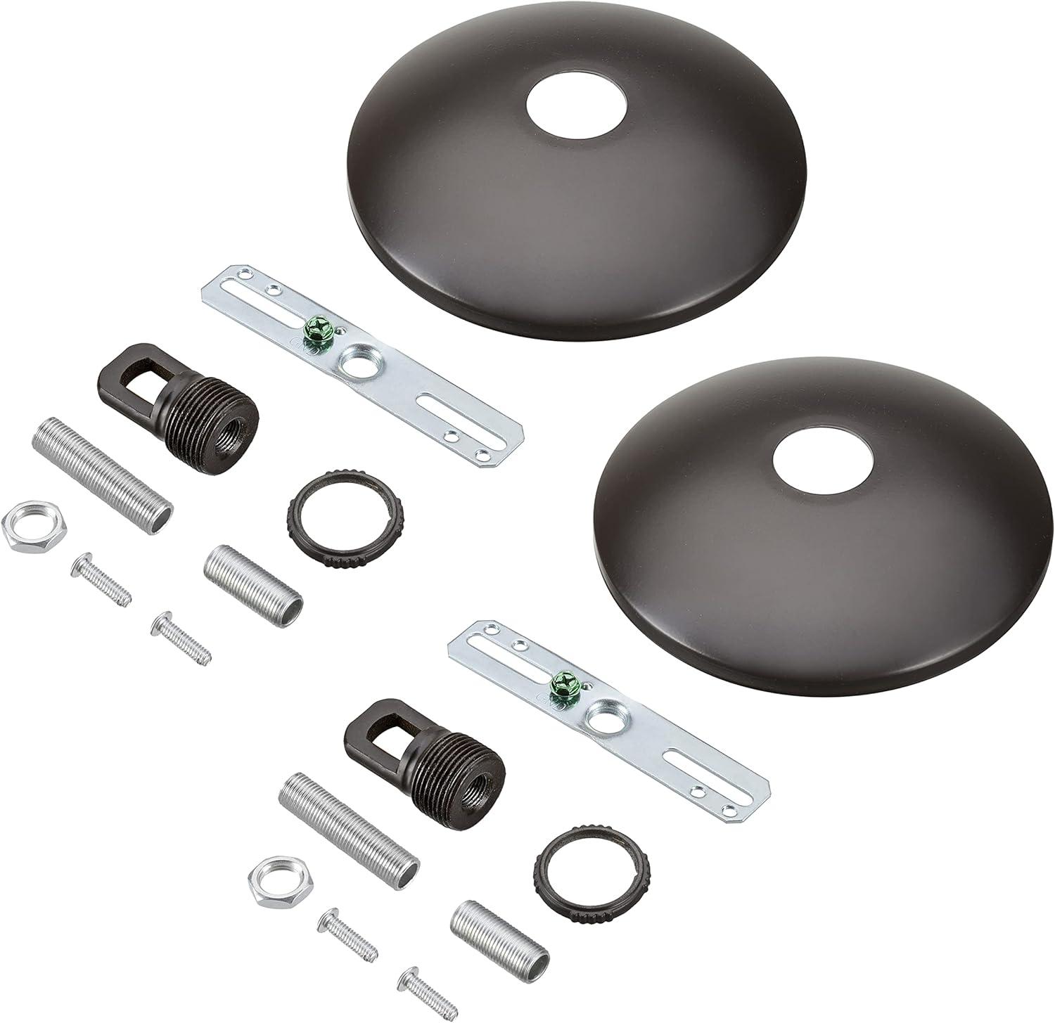 Aspen Creative 21511-12 Canopy Kit, 5"D with Collar Loop, 1" Center Hole, Oil Rubbed Bronze, 2PK