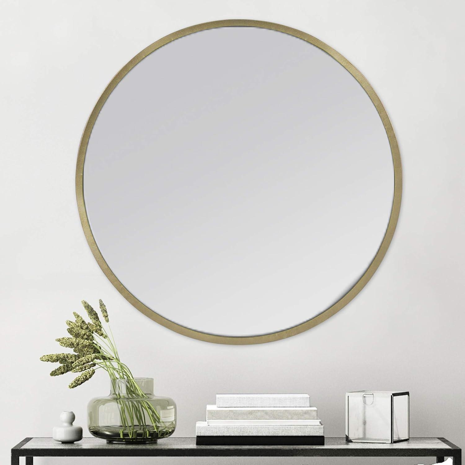 Stratton Home Decor Ava Round Gold Mirror