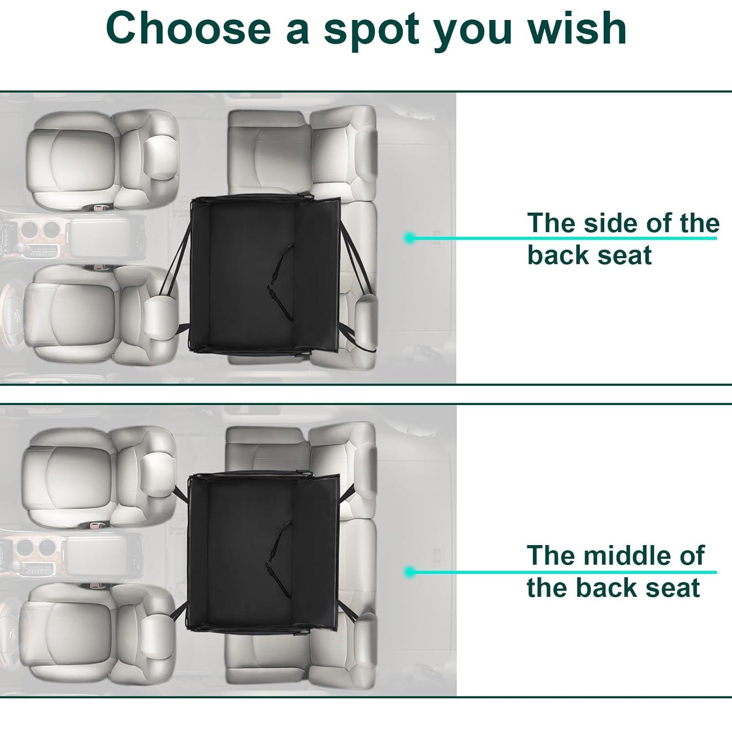 Extra Large Black Dog Car Seat with Adjustable Straps