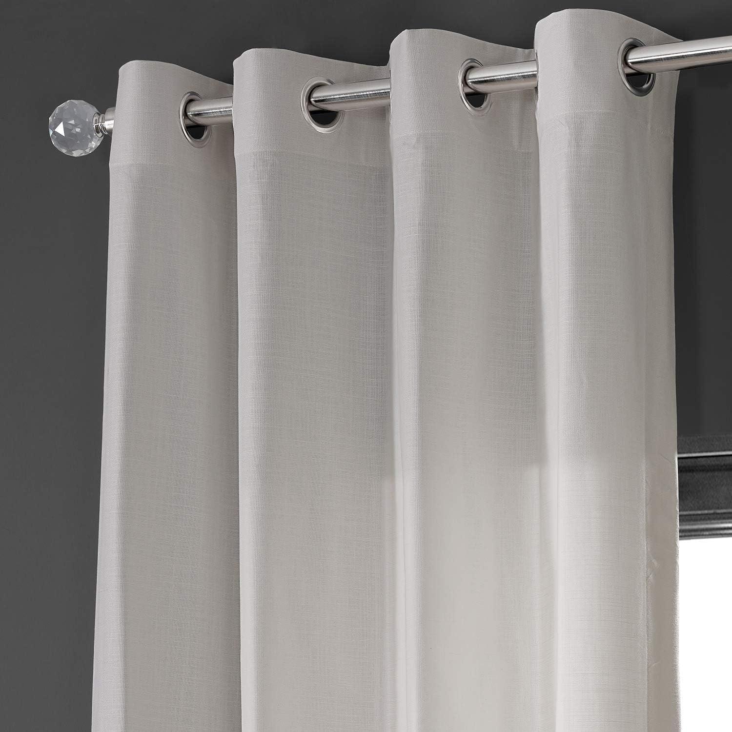 Supreme Cream Textured Cotton Grommet Curtain Pair, 50W x 96L