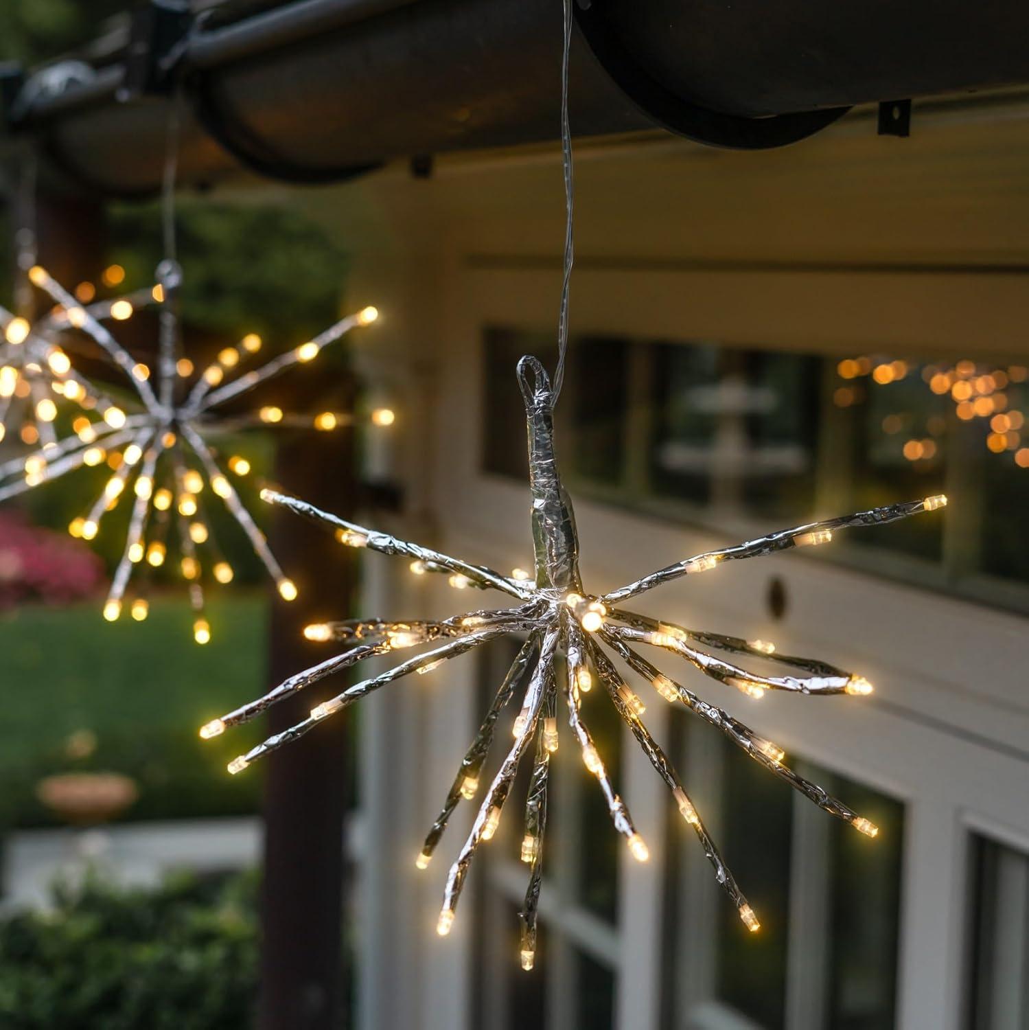 Solar LED Hanging Snowflake Starburst Light