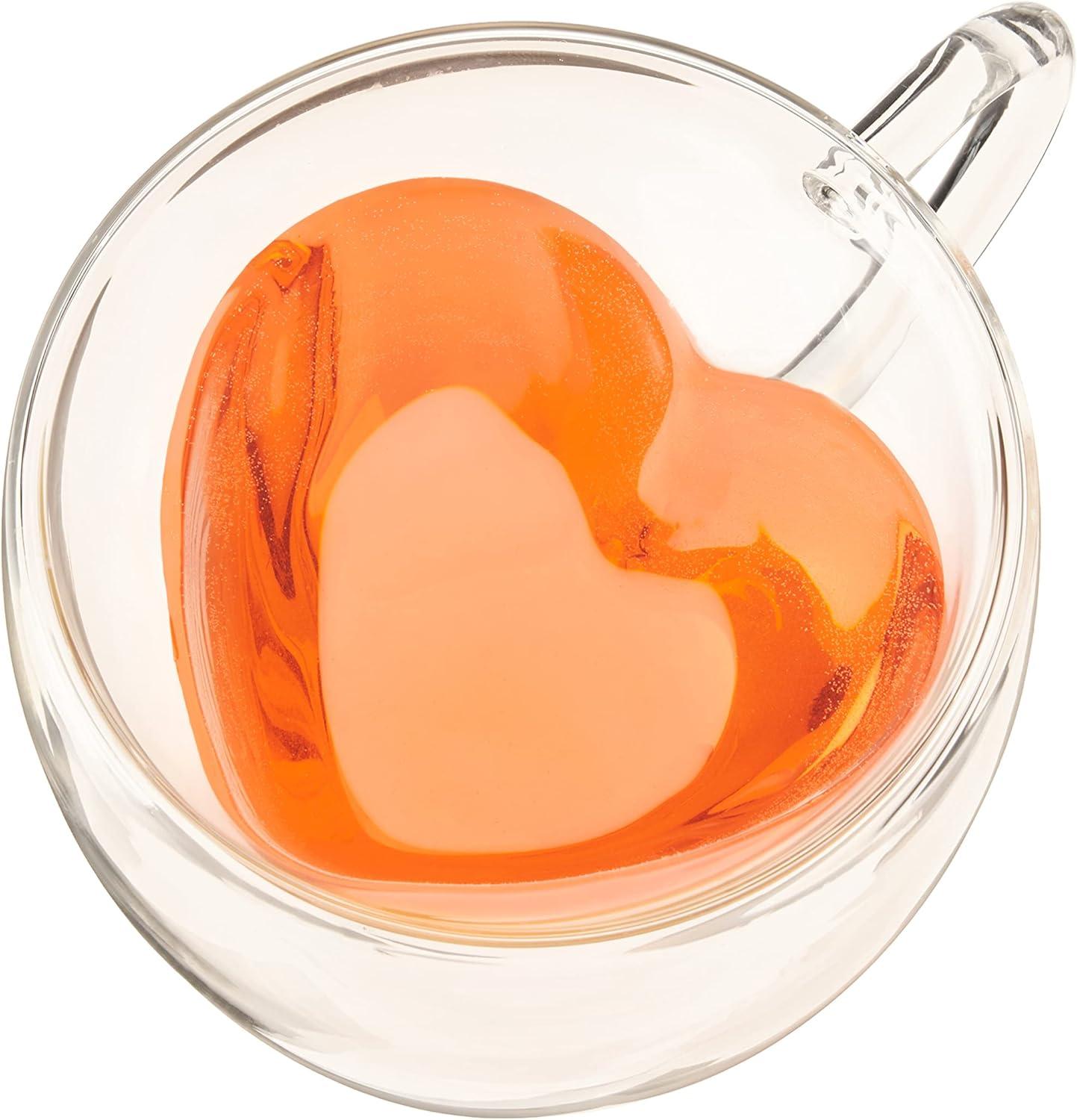 Kendall Clear Heart Shaped Double Walled Glass Tea Mug