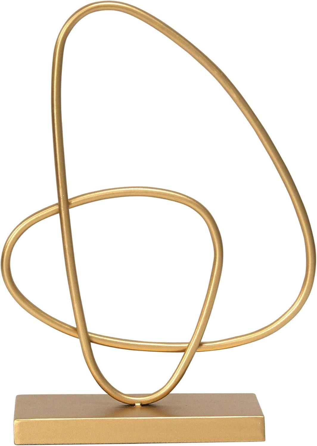 Stratton Home Decor Modern Metal Abstract Tabletop Sculpture, Gold