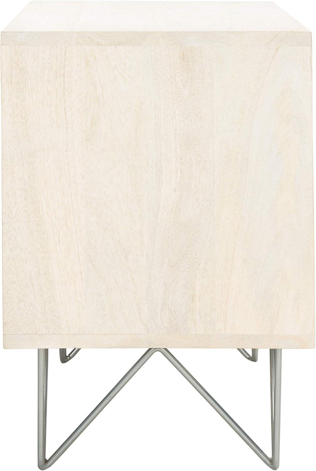SAFAVIEH Marigold Mid-Century 1 Drawer Nightstand, Natural
