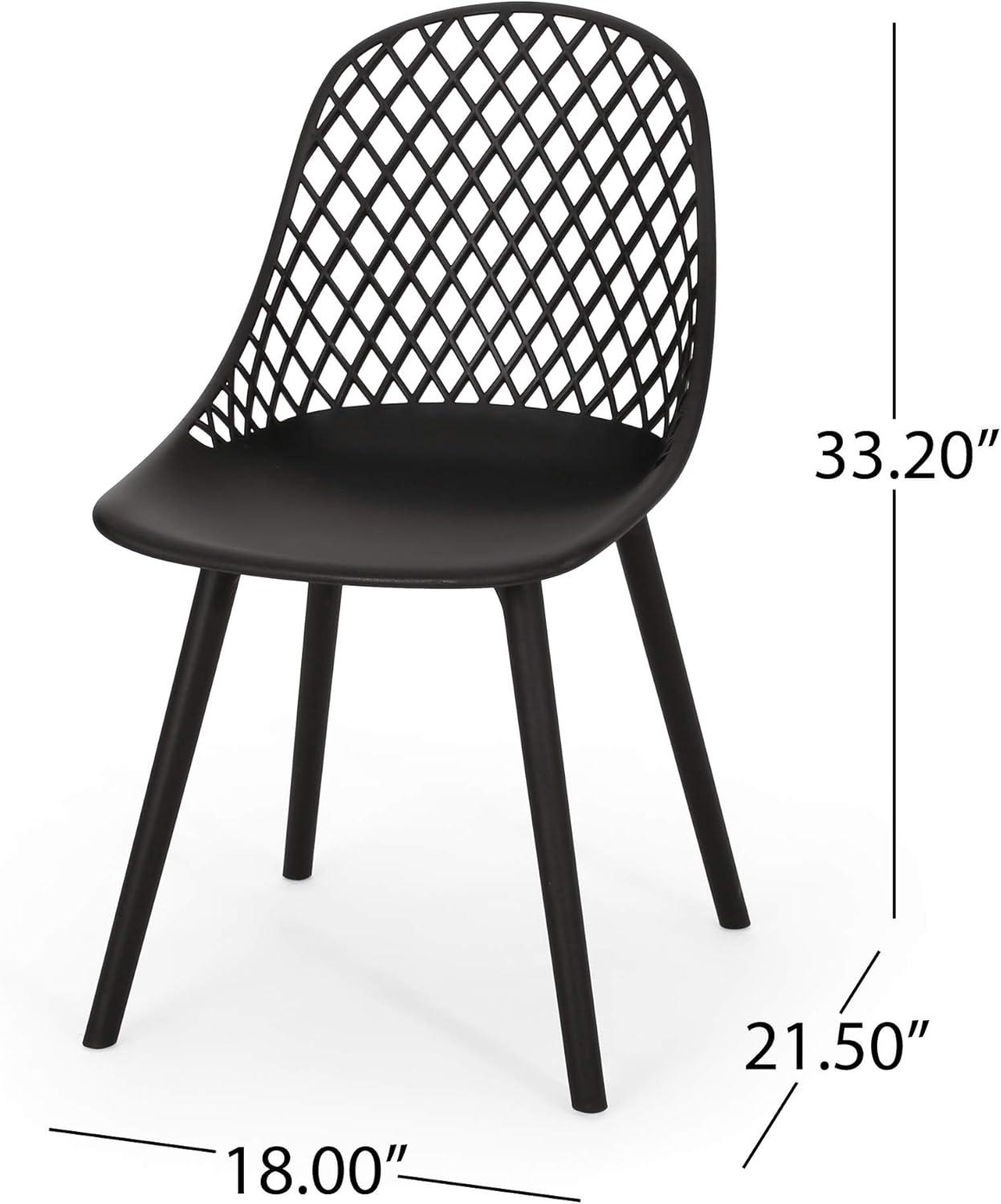 Christopher Knight Home Delora Outdoor Dining Chair (Set of 2), Black