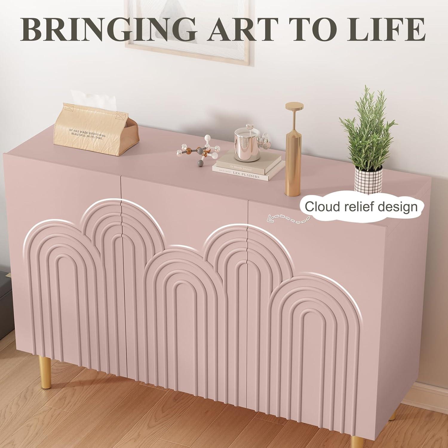 Mercer41 Sirgio 47.2'' Sideboard Buffet Cabinet with 3 Doors for Kitchen, Hallway, Living Room