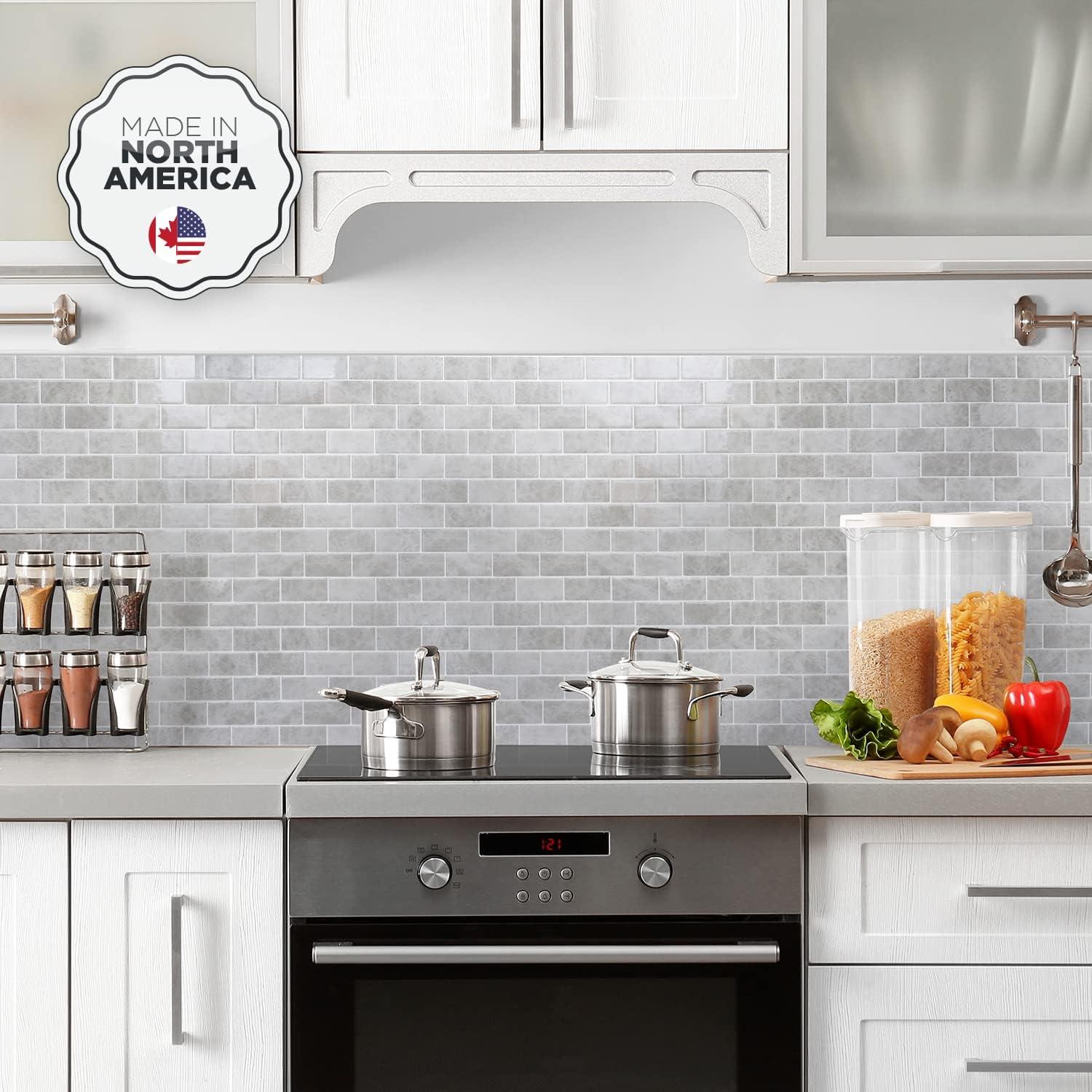 Gray Marble Self-Adhesive Peel and Stick Backsplash Tiles