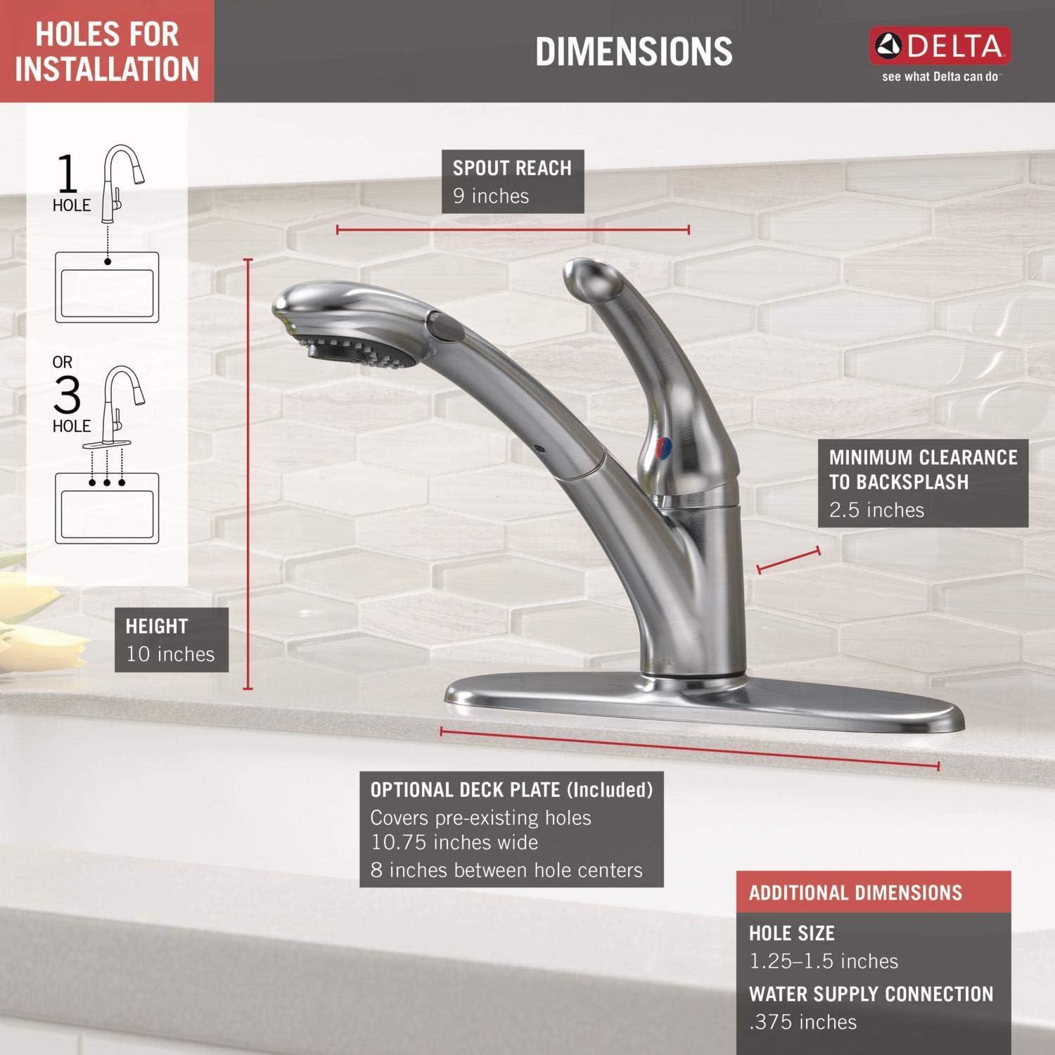 Arctic Stainless Steel Single Handle Pull-Out Kitchen Faucet