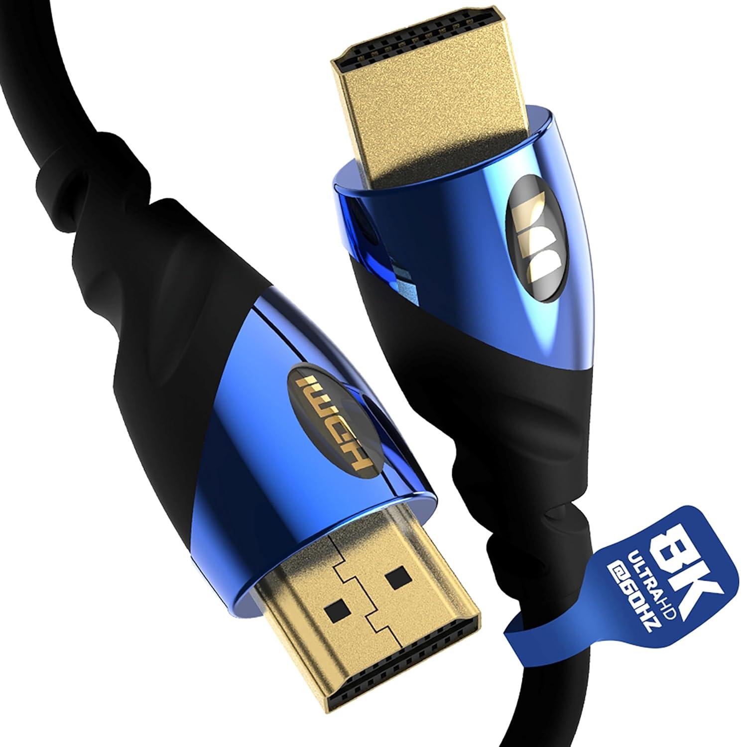 Monster 8K HDMI Cable Ultra High-Speed Cobalt 2.1 Cable - 48Gbps with eARC, 8K at 60Hz for Superior Video and Sound Quality HDMI Cables- 4FT