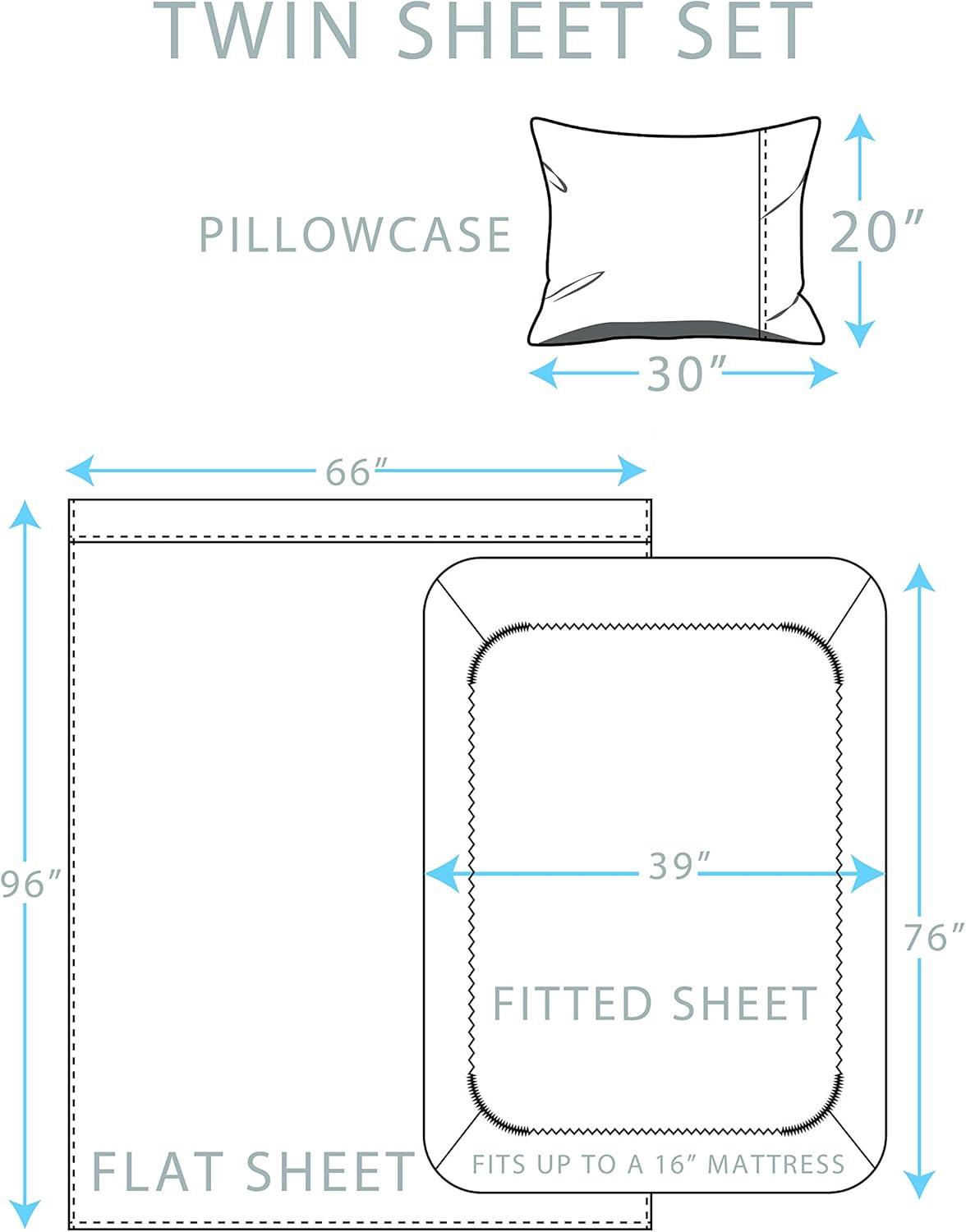 Royale Linens Luxury 3 Piece Bedding Set, Twin