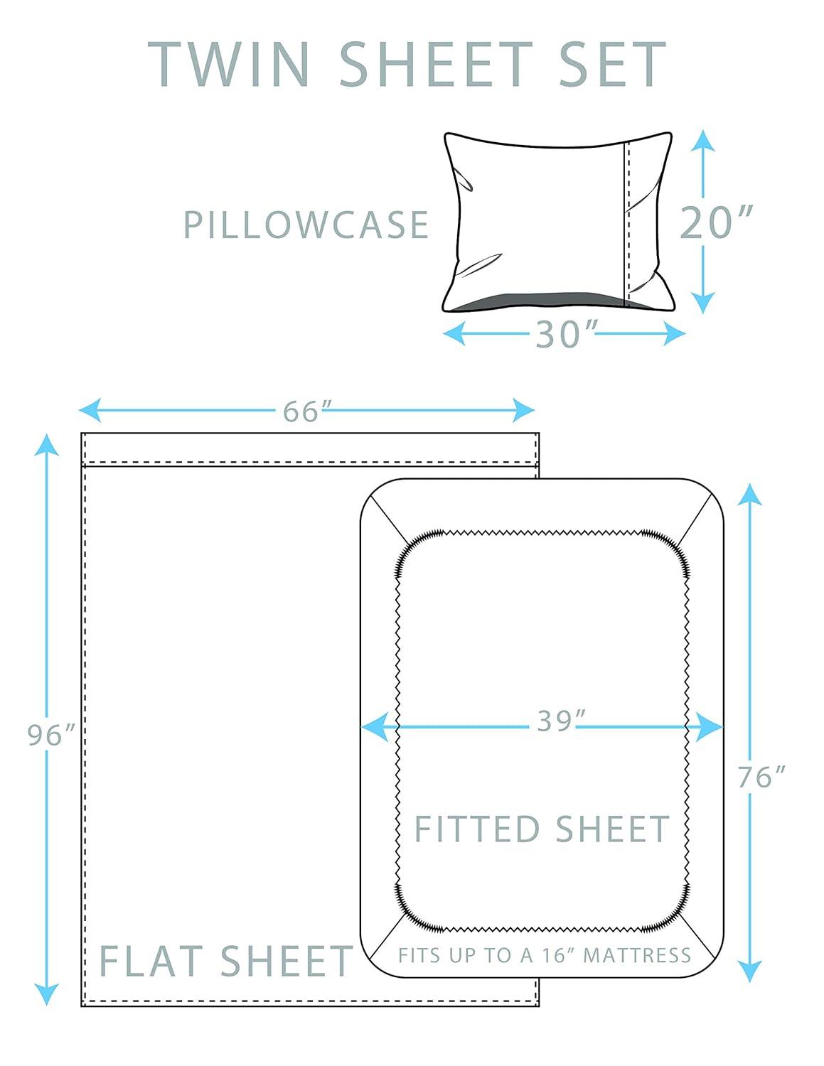 Royale Linens Luxury 3 Piece Bedding Set, Twin