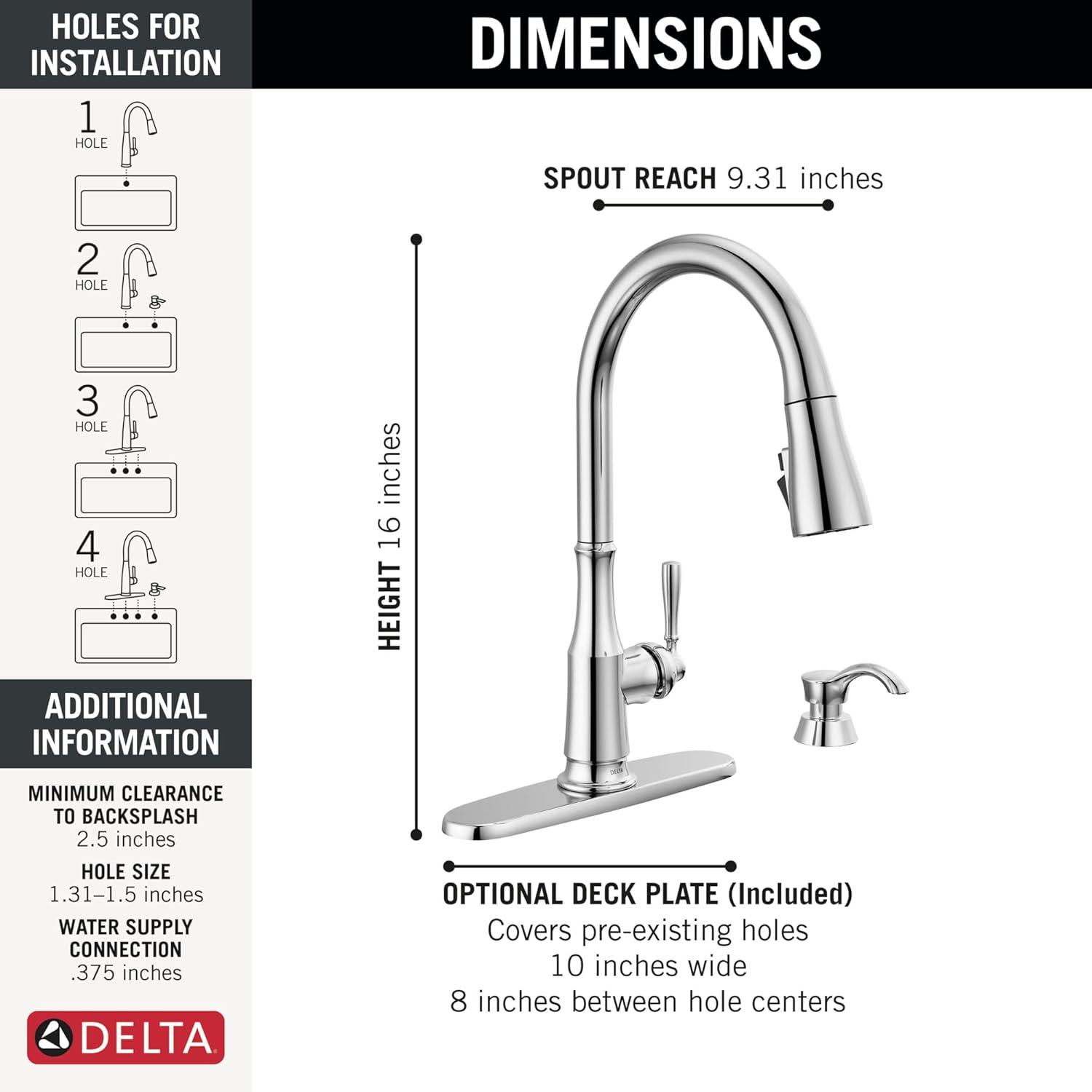 Chrome High-Arc Kitchen Faucet with Pull-Out Spray