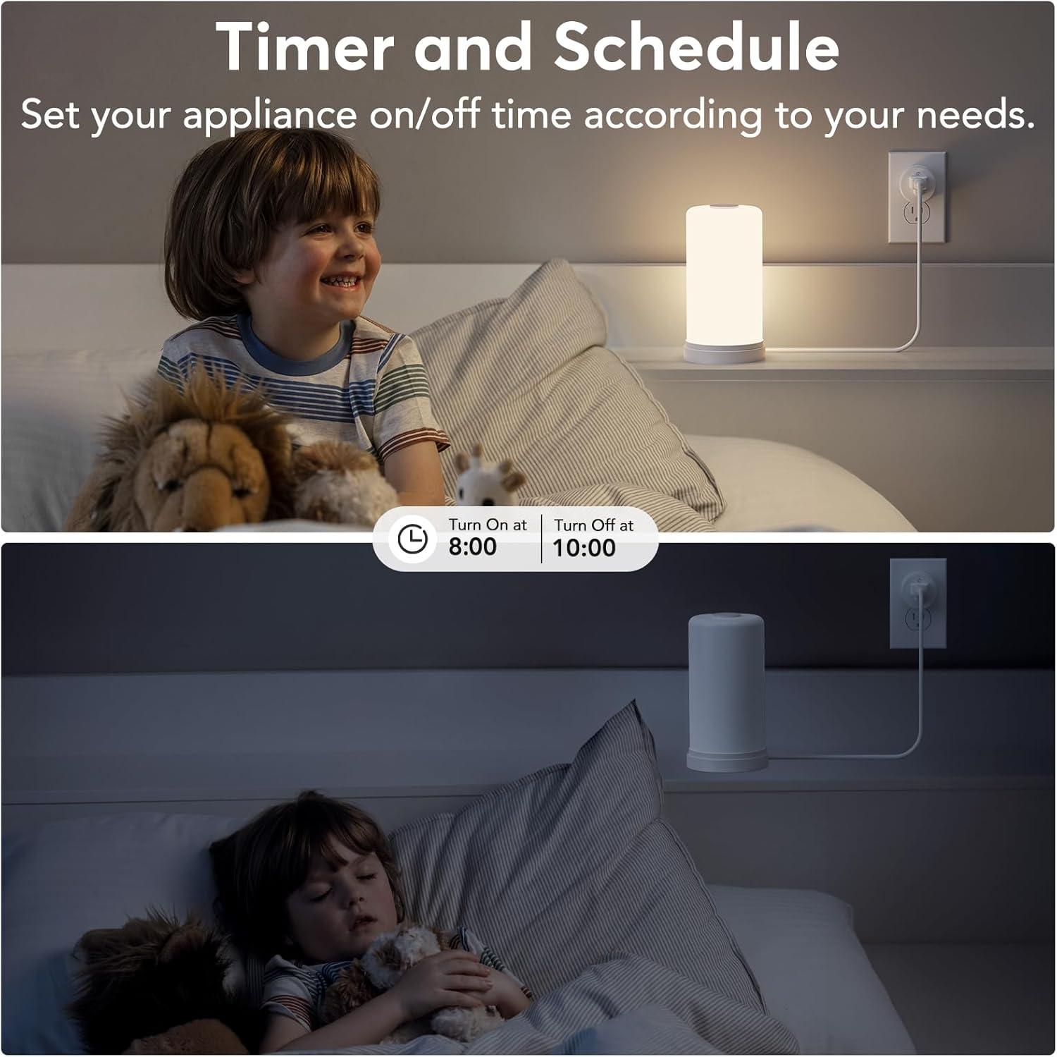EIGHTREE Smart Plug 2025 Upgrade to 15A, Bluetooth & Wi-Fi Outlet Plug Dual Connection, Voice Control, Remote Control Outlet Timer Indoor, Smart Plugs That Work with Alexa & Google, 2.4GHz Wi-Fi Only