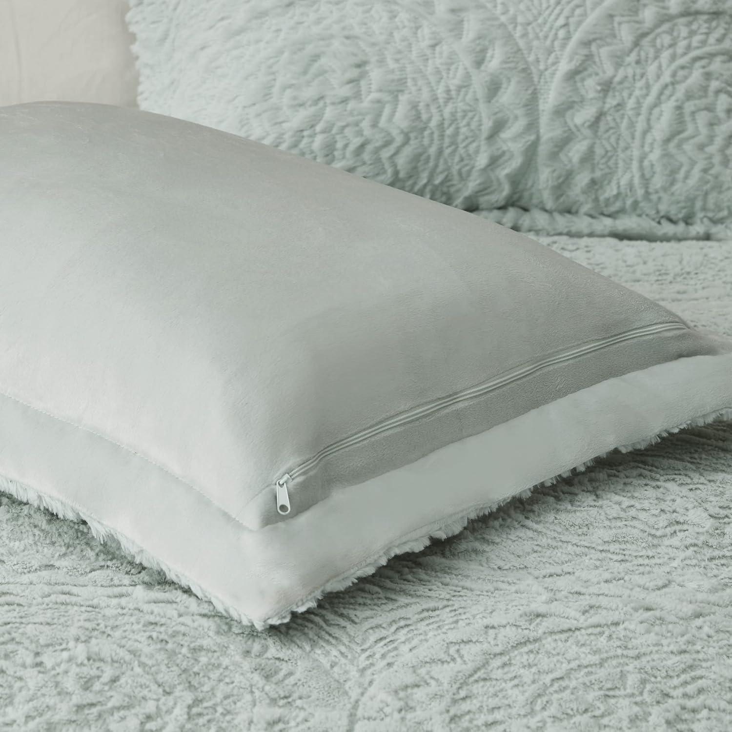 Arya Embroidered Medallion Faux Fur Ultra Plush Comforter Set
