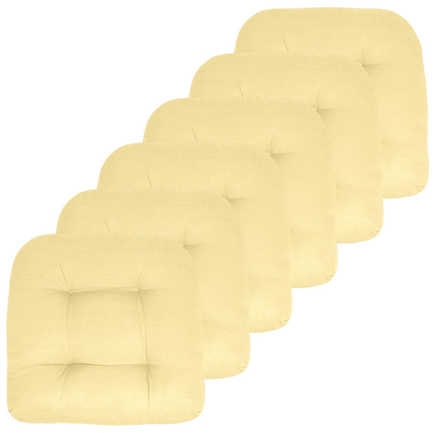 Premium Patio Tufted Outdoor Solid Chair Cushions, 19" x 19"