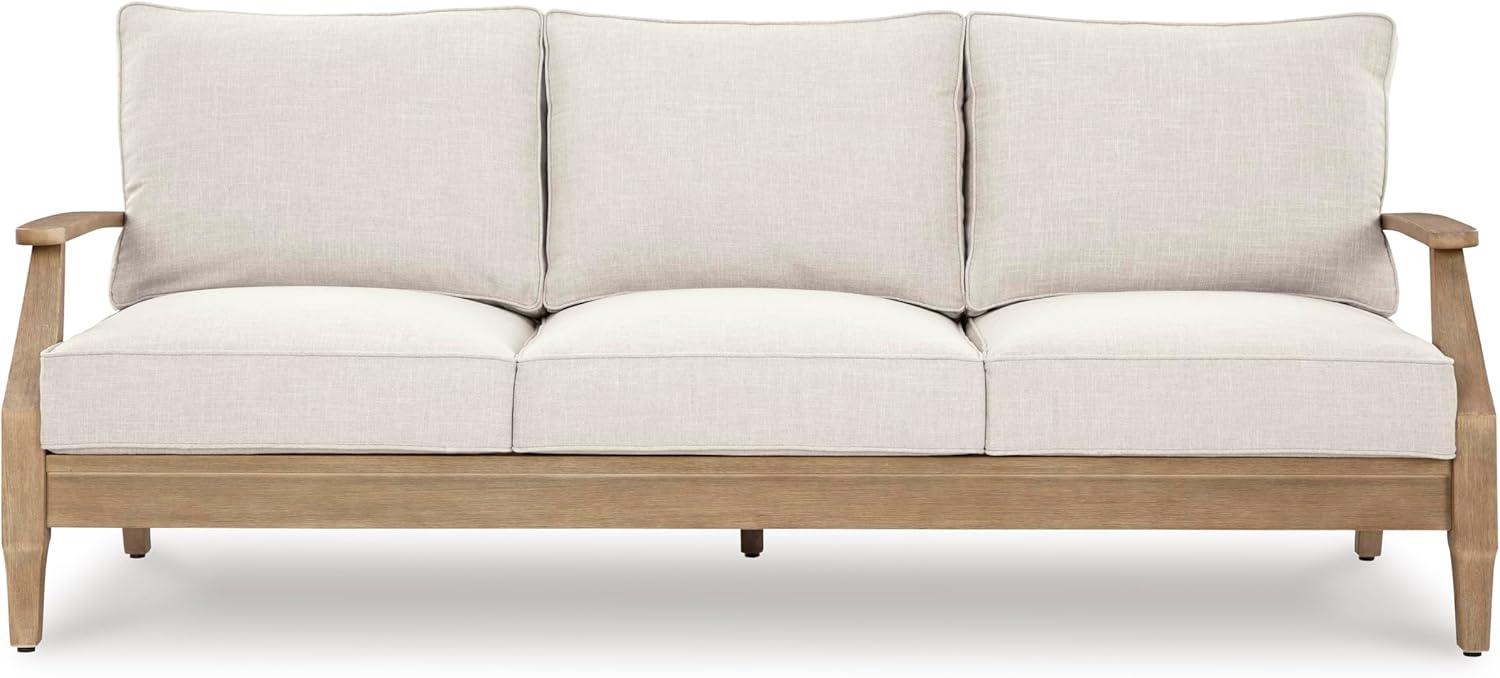 Signature Design by Ashley Carter Hall Outdoor Eucalyptus Patio Sofa in Beige