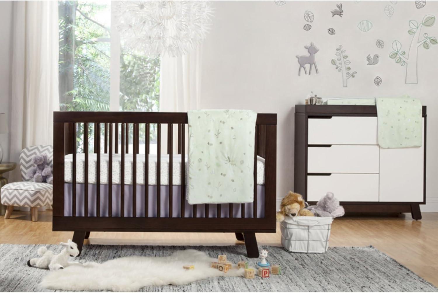 Babyletto Hudson Washed Natural Wood 3-in-1 Convertible Baby Crib with Toddler Bed Conversion Kit