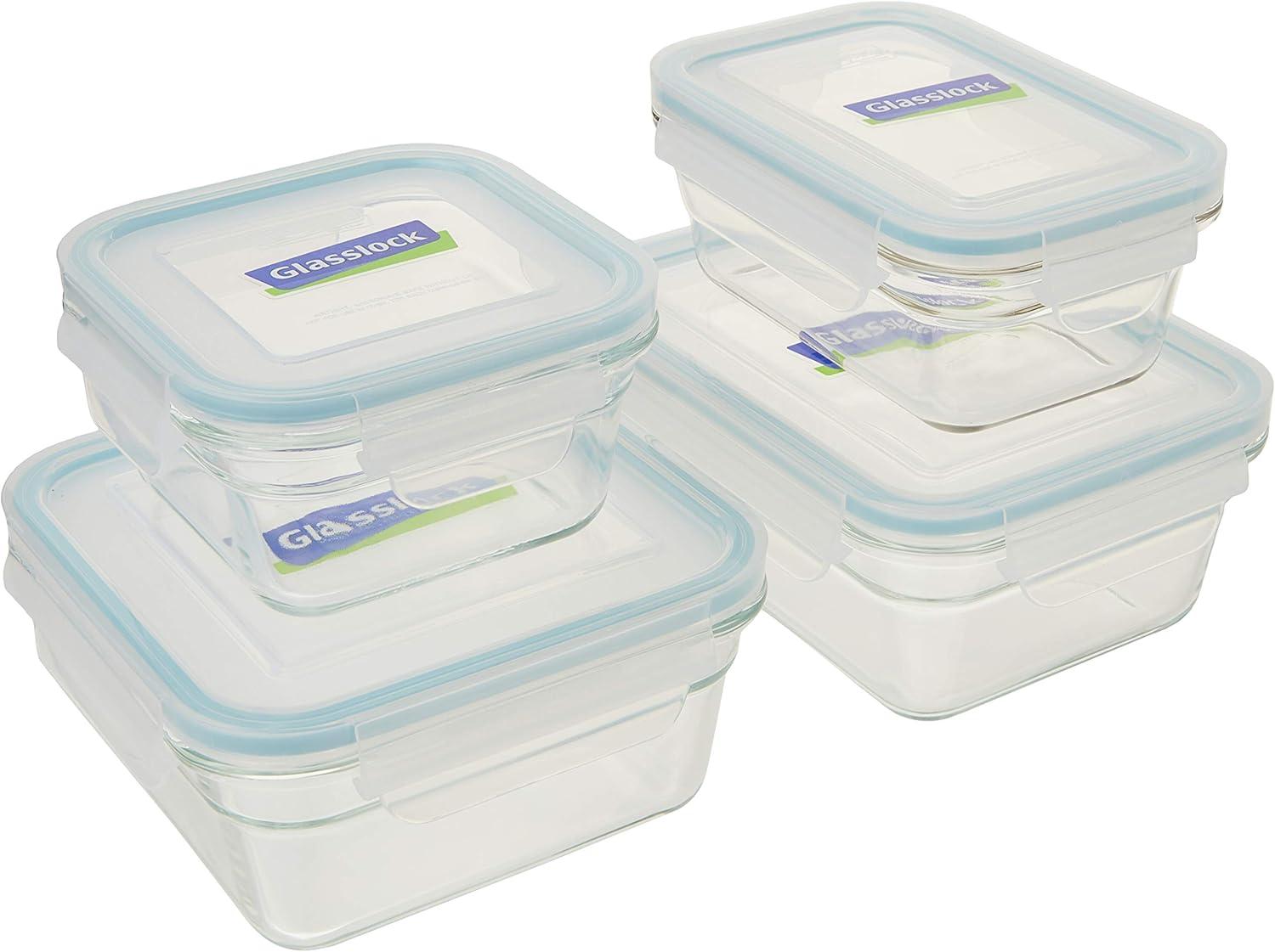 Rectangular Glass Airtight Food Storage Container Set, 4-Piece