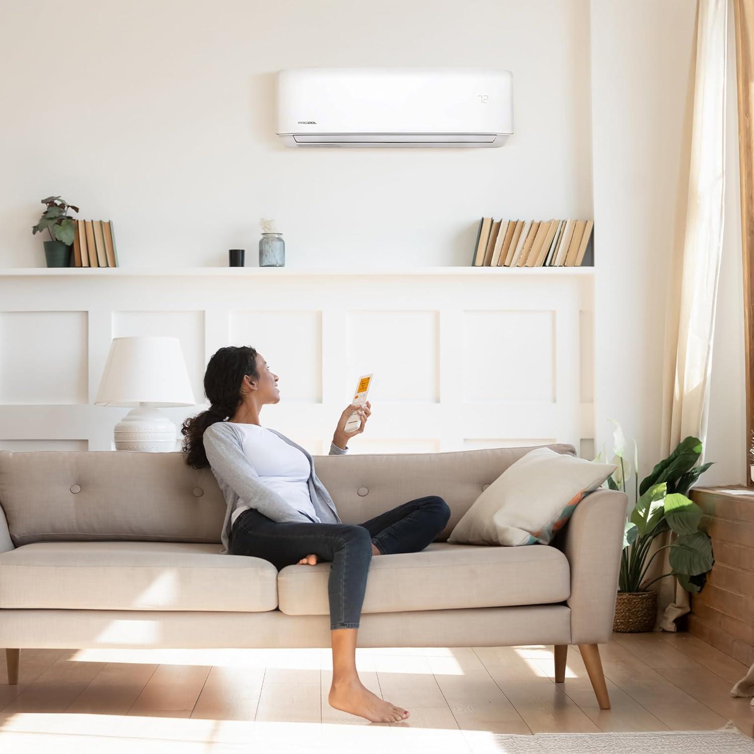 18k BTU White Ductless Heat Pump Split System with Remote