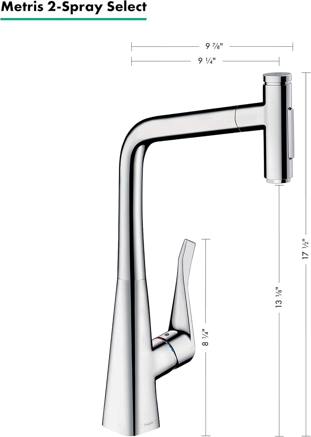 Chrome Brass Modern Kitchen Faucet with Pull-Out Spray