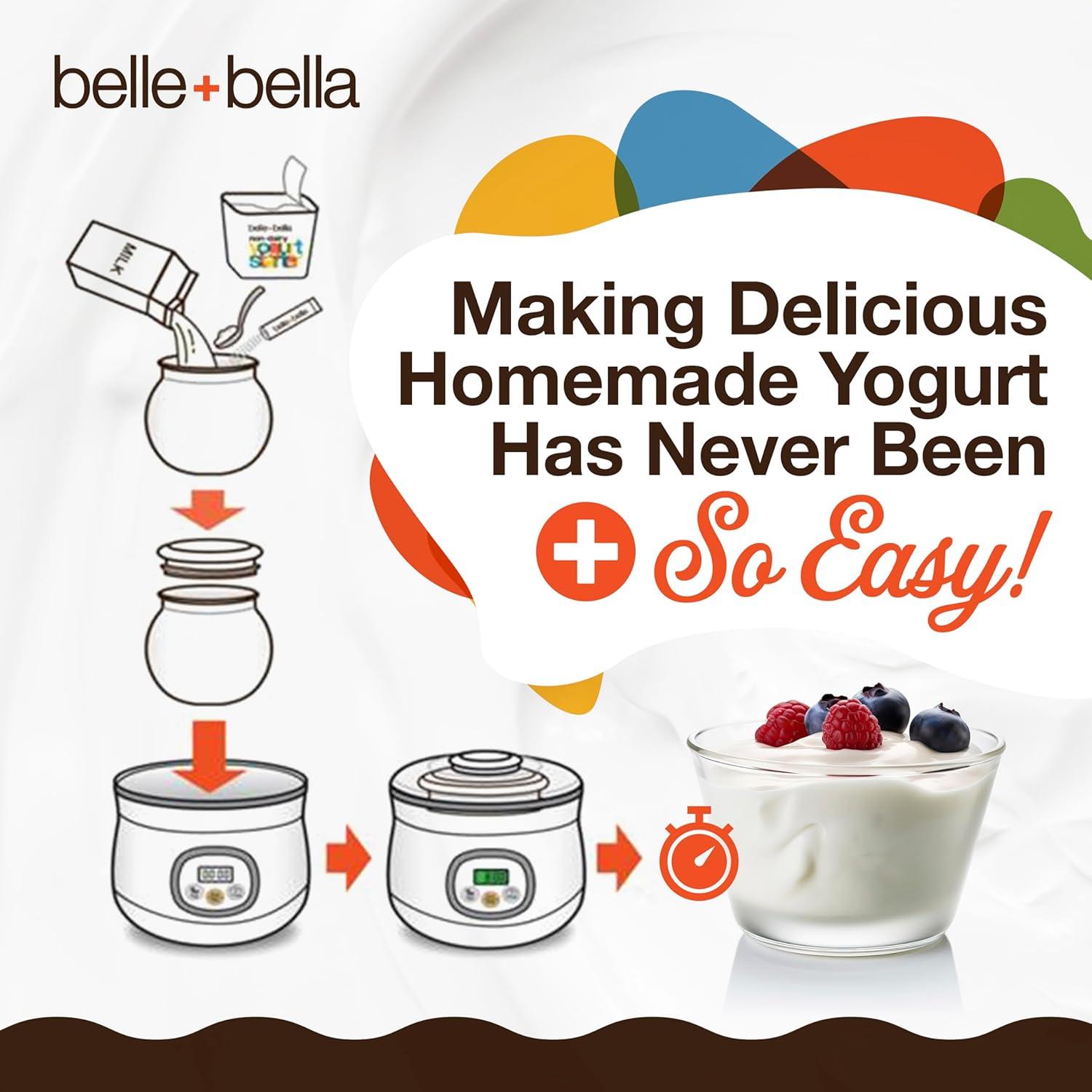 Belle + Bella White and Orange Automatic Yogurt Maker