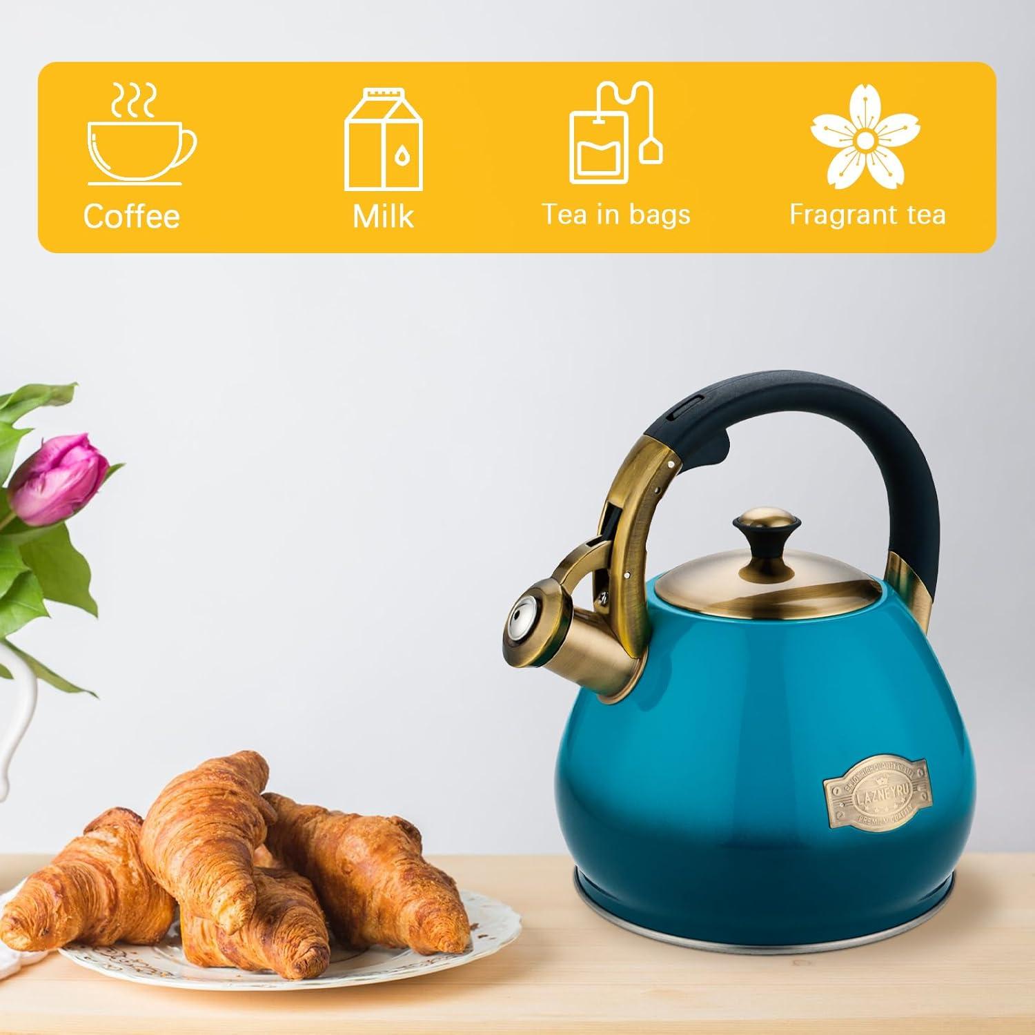 Tea Kettle -3.0 Quart Tea Kettles Stovetop Whistling Teapot Stainless Steel Tea Pots for Stove Top Whistle Tea Pot