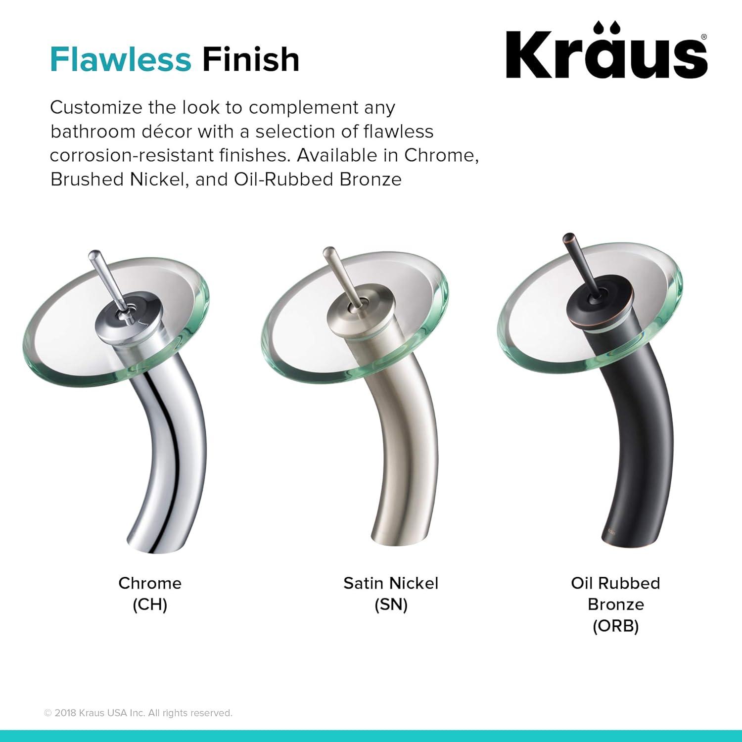 Waterfall Single Hole Single Handle Bathroom Faucet with Drain Assembly