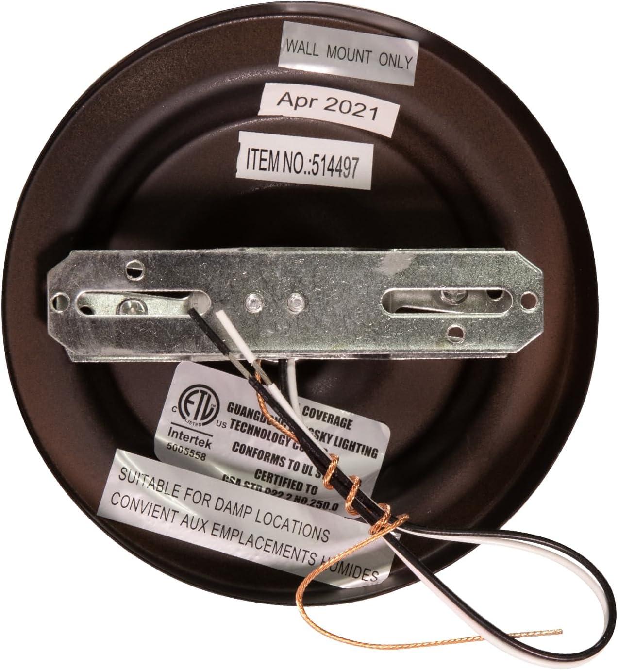 Design House Millbridge Traditional 1-Light Dimmable Wall Light w/ Alabaster Glass in Oil Rubbed Bronze