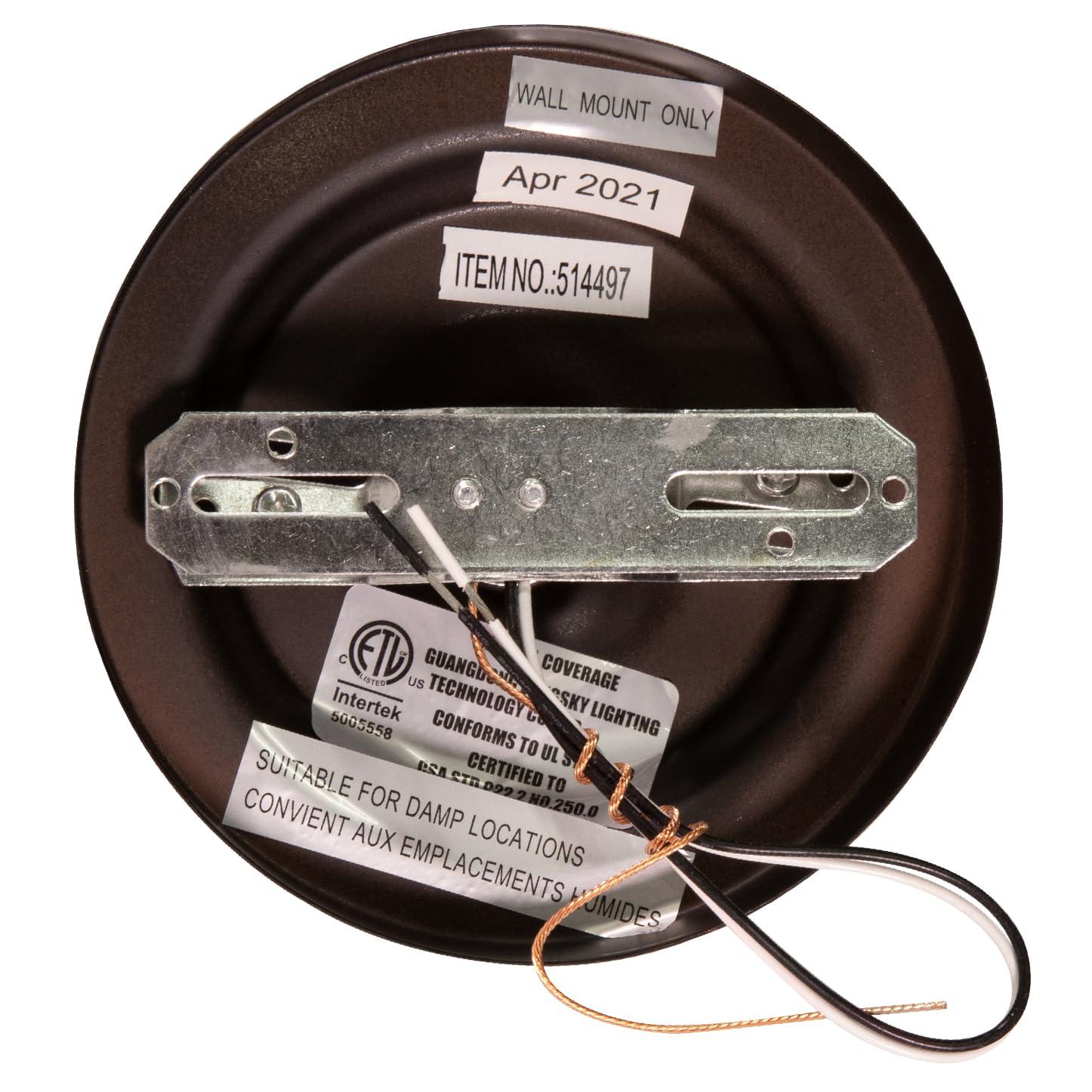 Design House Millbridge Traditional 1-Light Dimmable Wall Light w/ Alabaster Glass in Oil Rubbed Bronze