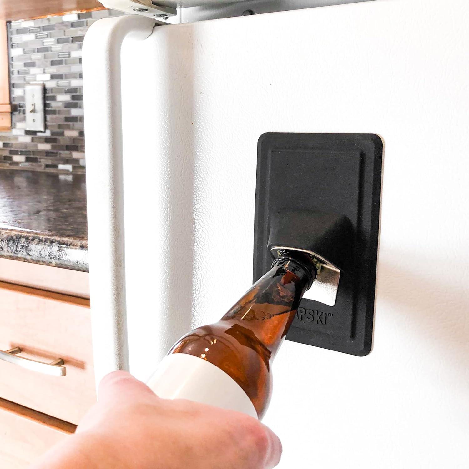 30 Watt CAPSKI - Silicone Portable Movable Man Cave Bottle Opener - No Screws or Glues - Grips Shiny Surface - Man Cave Gift