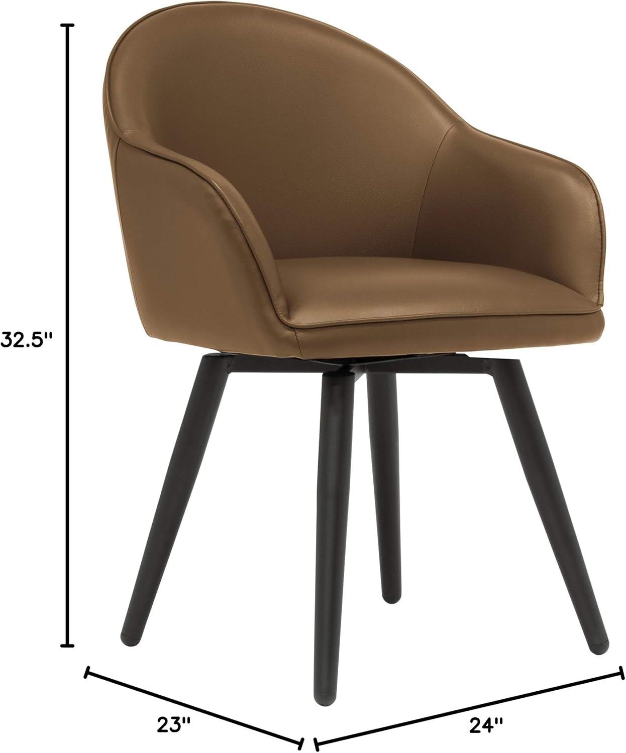 Dome Swivel Office/Dining/Guest Accent Chair with Arms Leather - Studio Designs Home