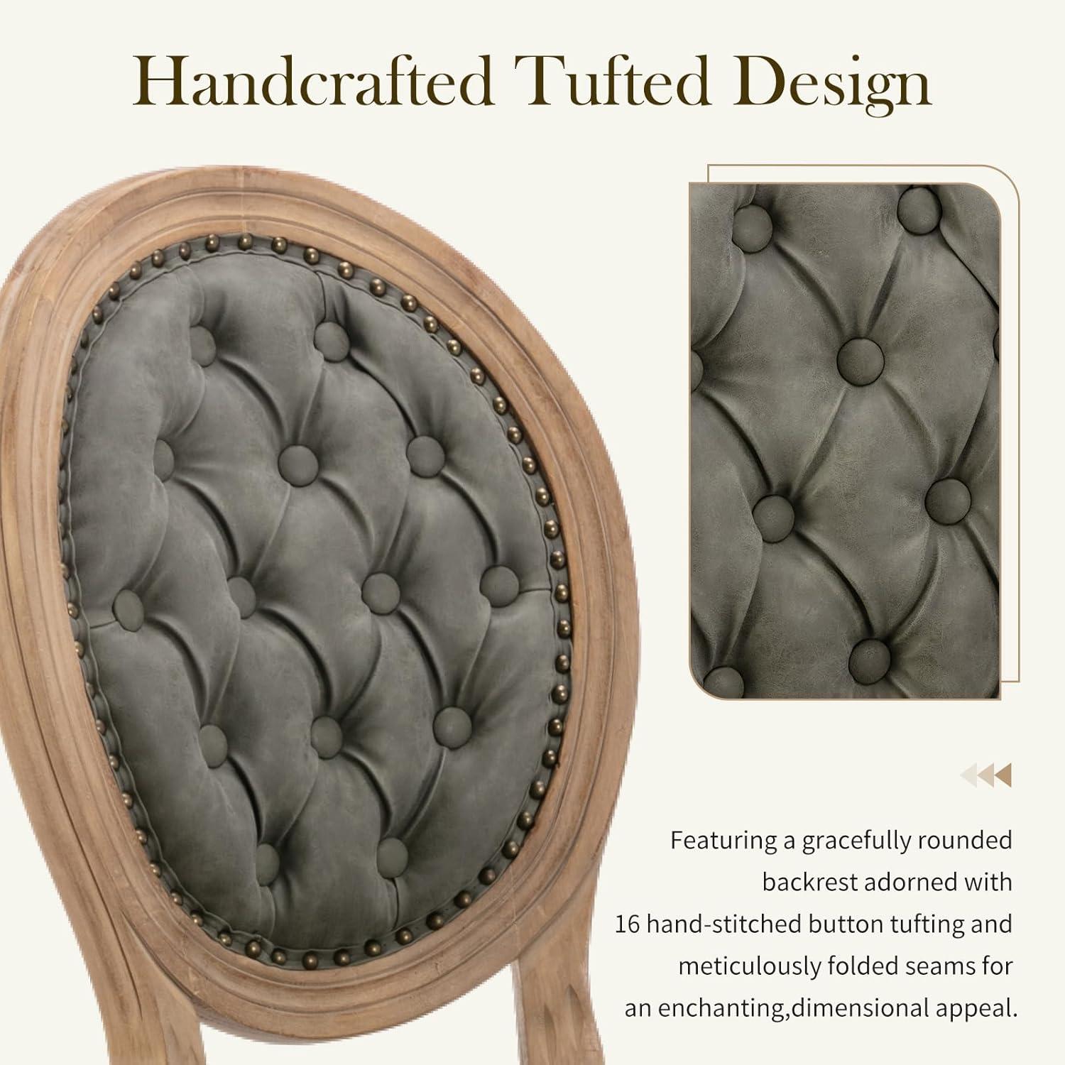 One Allium Way® French Style Vintage Solid Wood Upholstered Dining Chair (Set of 6)