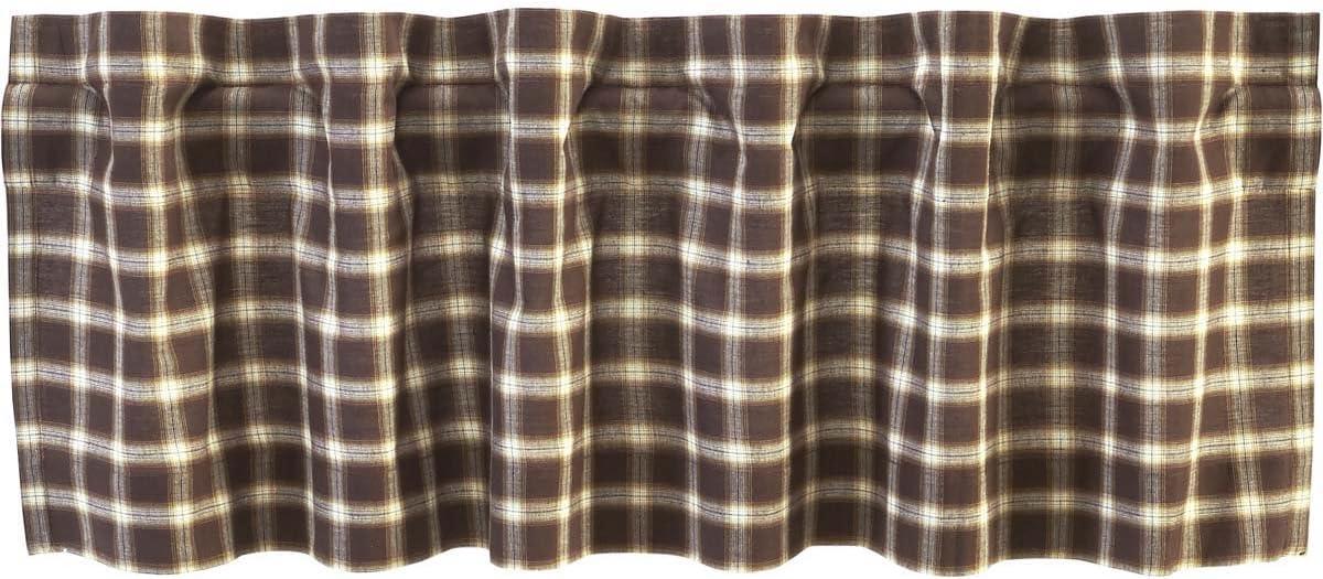 Rory 16x60 Brown Plaid Cotton Valance